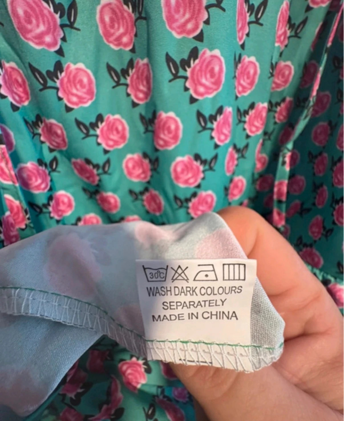 Vestido largo floral verde y rosa talla M boho – Local – taille M / 38 / 10 4