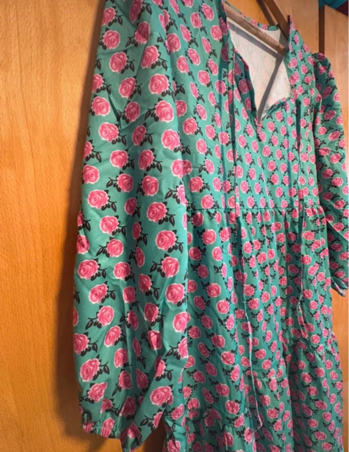 Vestido largo floral verde y rosa talla M boho – Local – taille M / 38 / 10 3