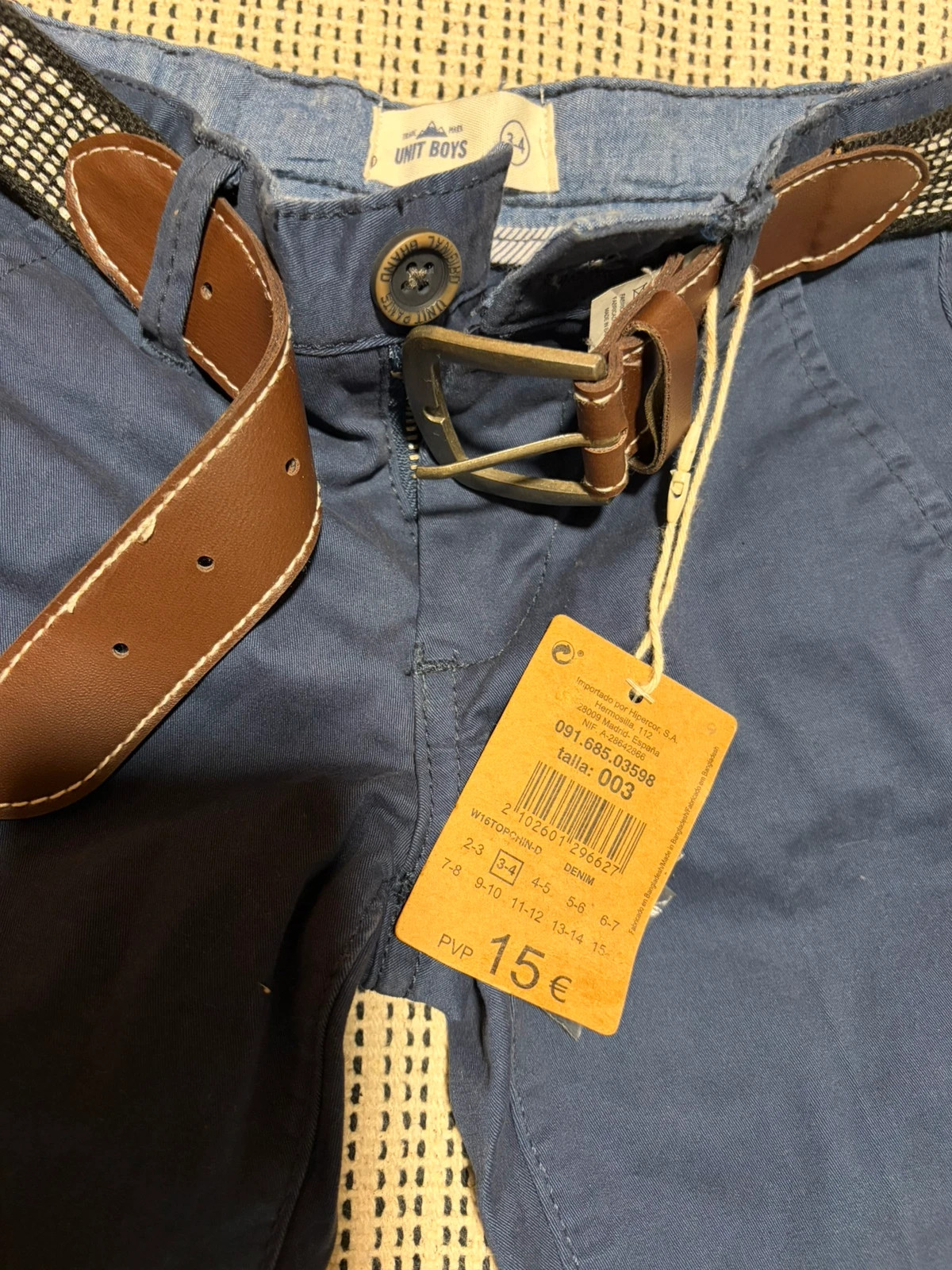 Pantalón chino niño Unit azul marino talla 3-4 años nuevo – Unit Boys – taille 3 ans / 98 cm 3