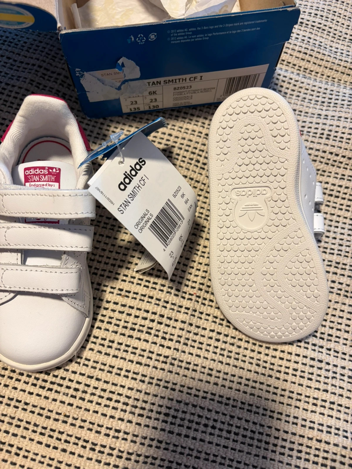 Zapatillas de adidas stan smith cf i blanco rosa talla 23 nuevas en caja original. – adidas Stan Smith – taille 23 3