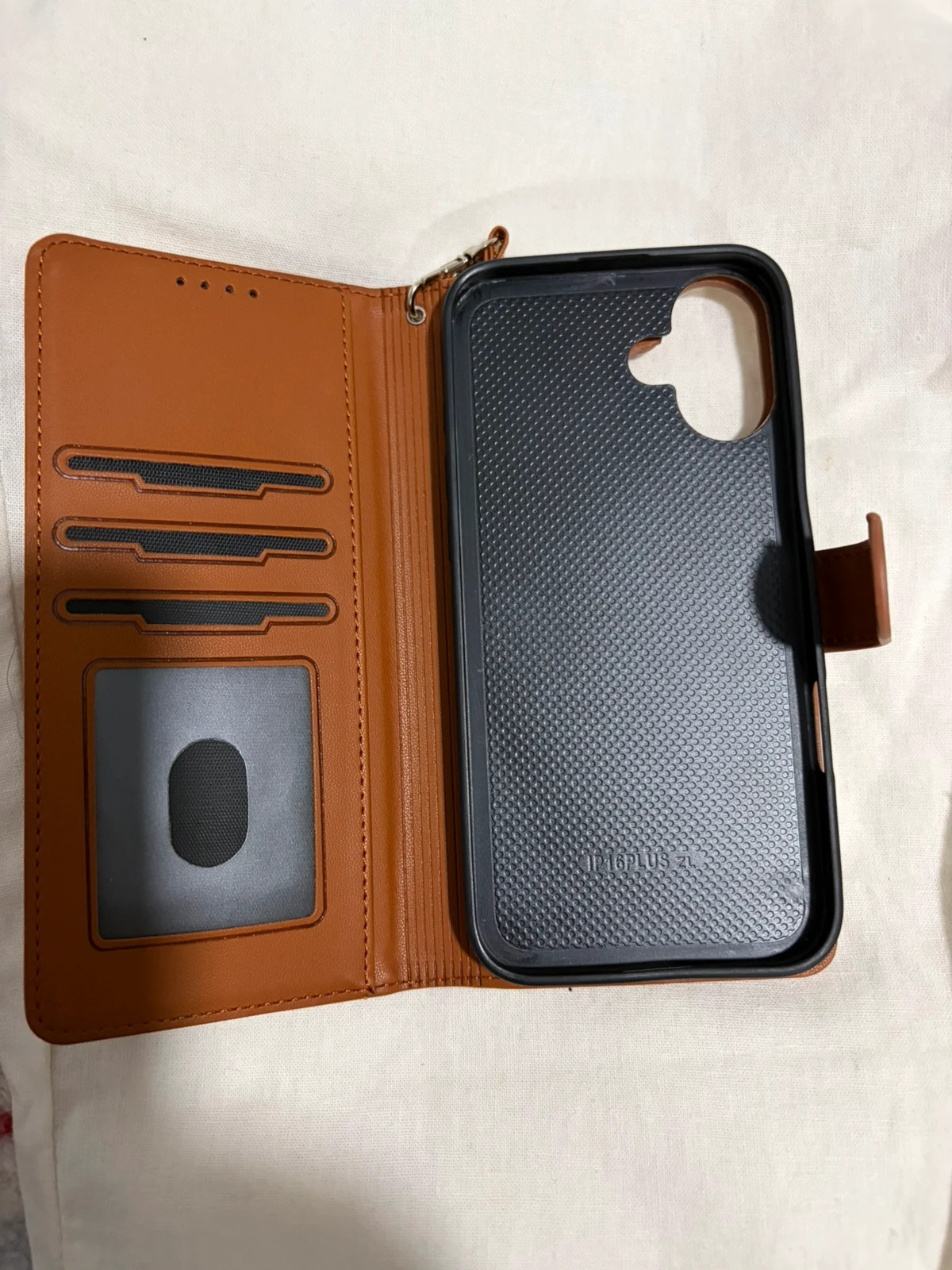 funda iphone 16 plus magnética desmontable piel marron tarjetero – Local 4