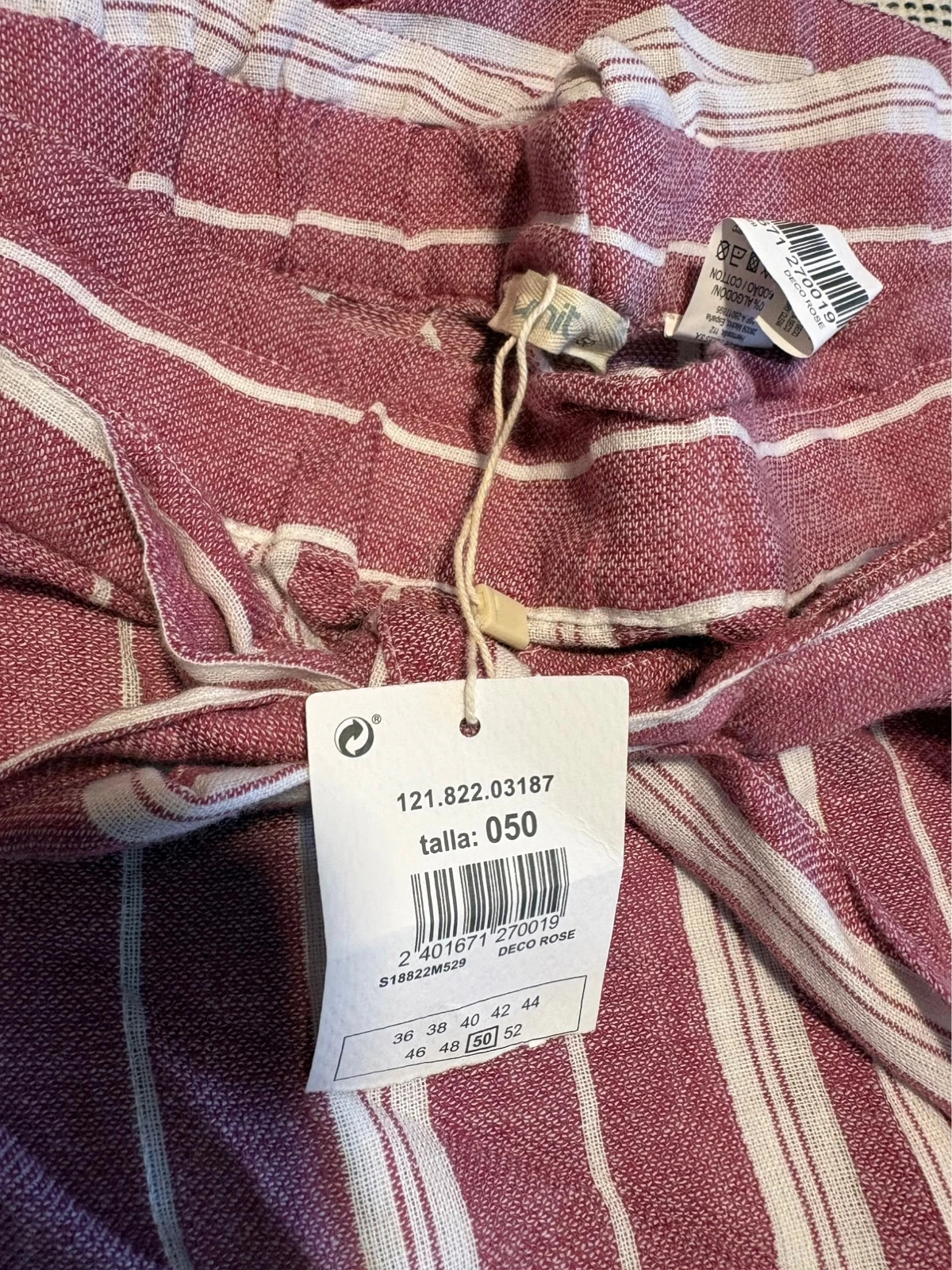 Pantalón Unit El Corte Inglés talla 50 algodón Deco Rose rayas – Unit – taille 5XL / 50 / 22 3