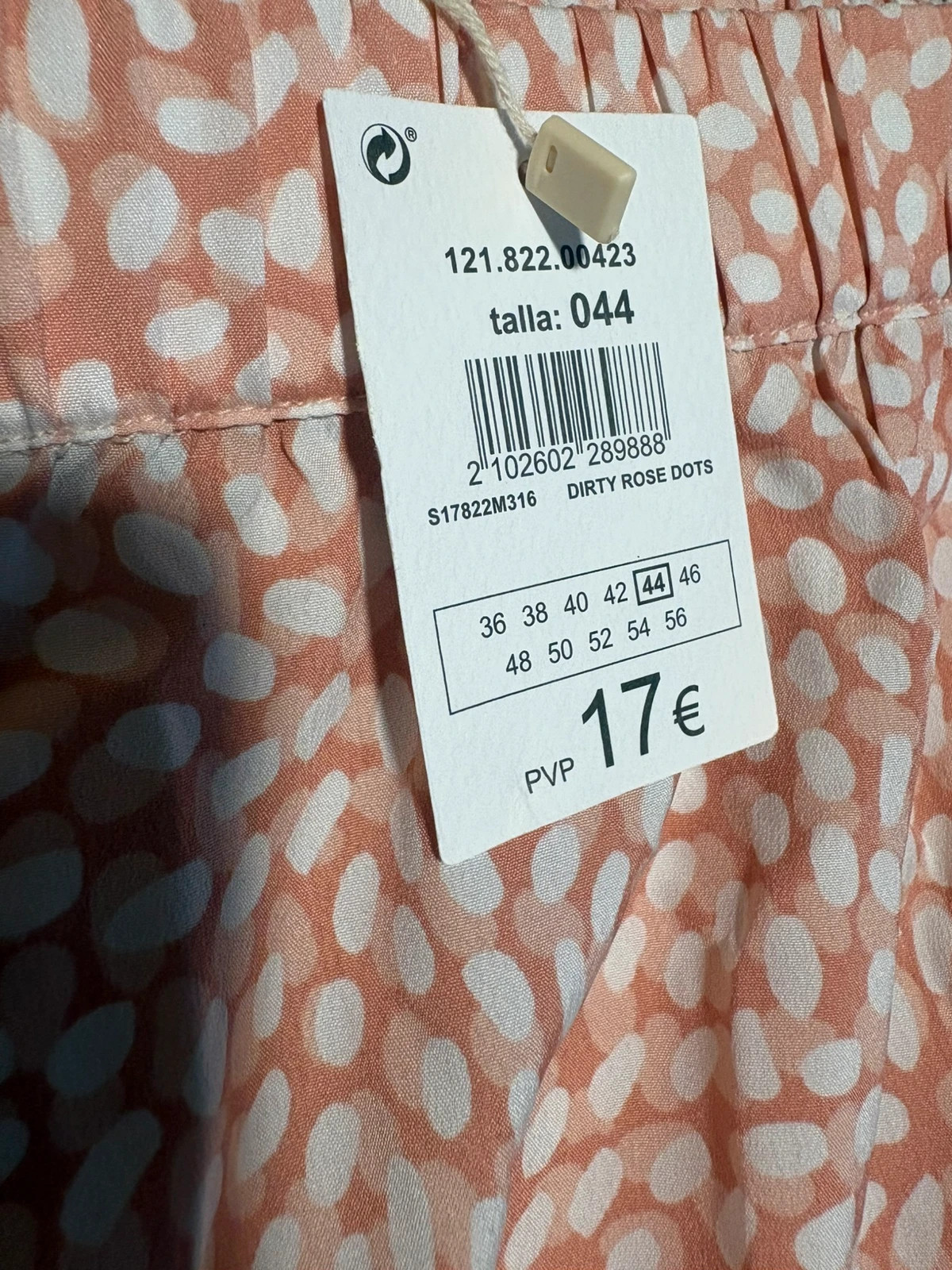 Pantalón fluido ancho estampado lunar rosa / Pantalon fluide large imprimé rose T44 XL – hipercor – taille XXL / 44 / 16 3