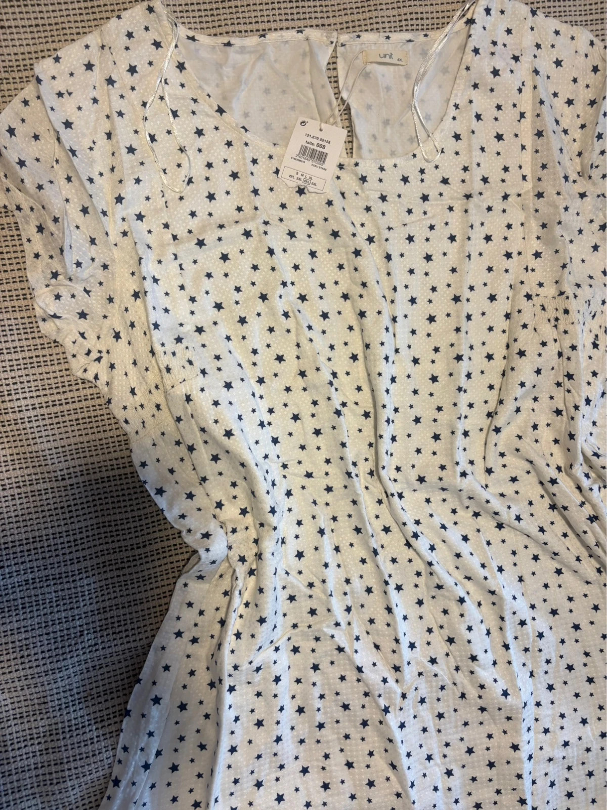 vestido blanco estrellas azul marino unit el corte ingles 4xl nuevo – Unit – taille 4XL / 48 / 20 2