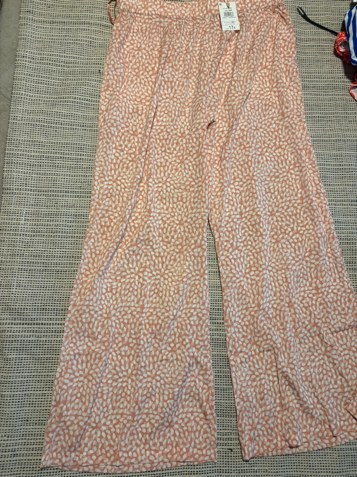 Pantalón fluido ancho estampado lunar rosa / Pantalon fluide large imprimé rose T44 XL – hipercor – taille XXL / 44 / 16
