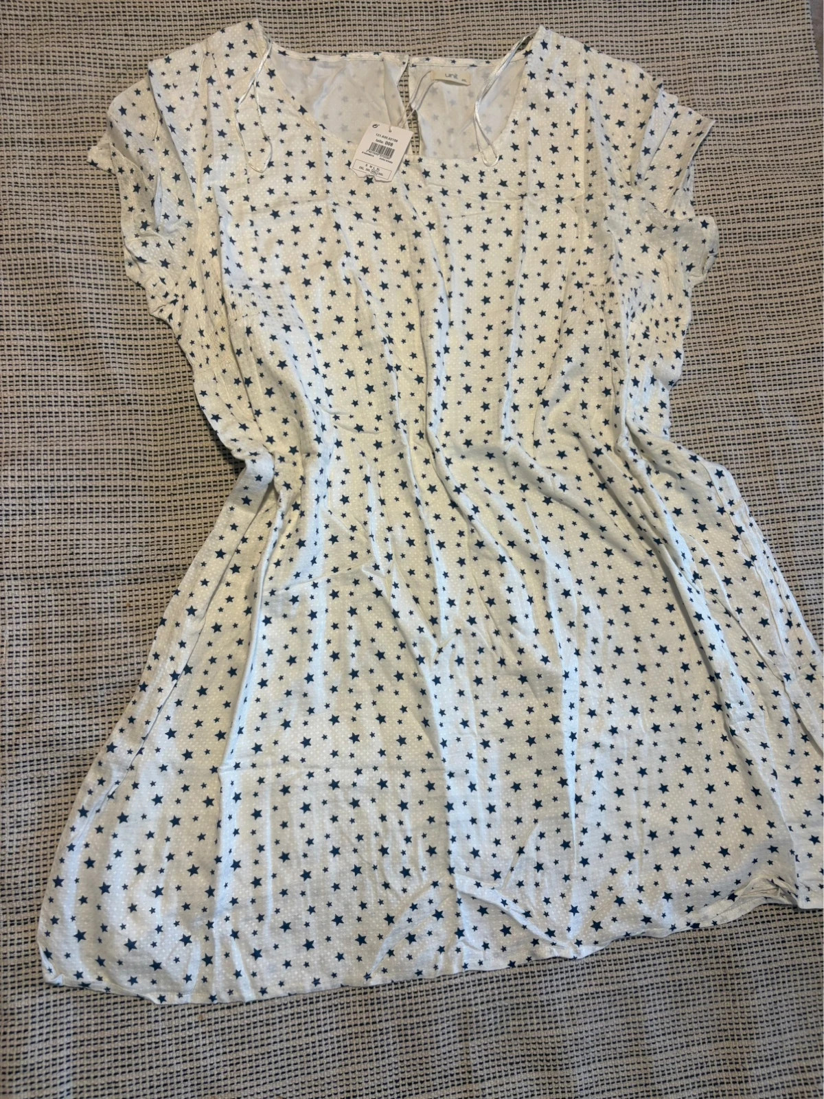 vestido blanco estrellas azul marino unit el corte ingles 4xl nuevo