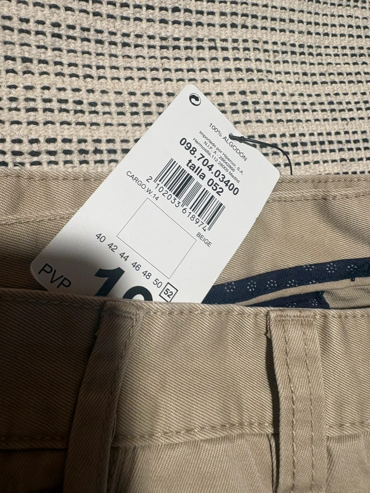pantalón cargo hombre beige chino doc talla 52 nuevo con etiquetas 100% algodón – DOC – taille XXL 3
