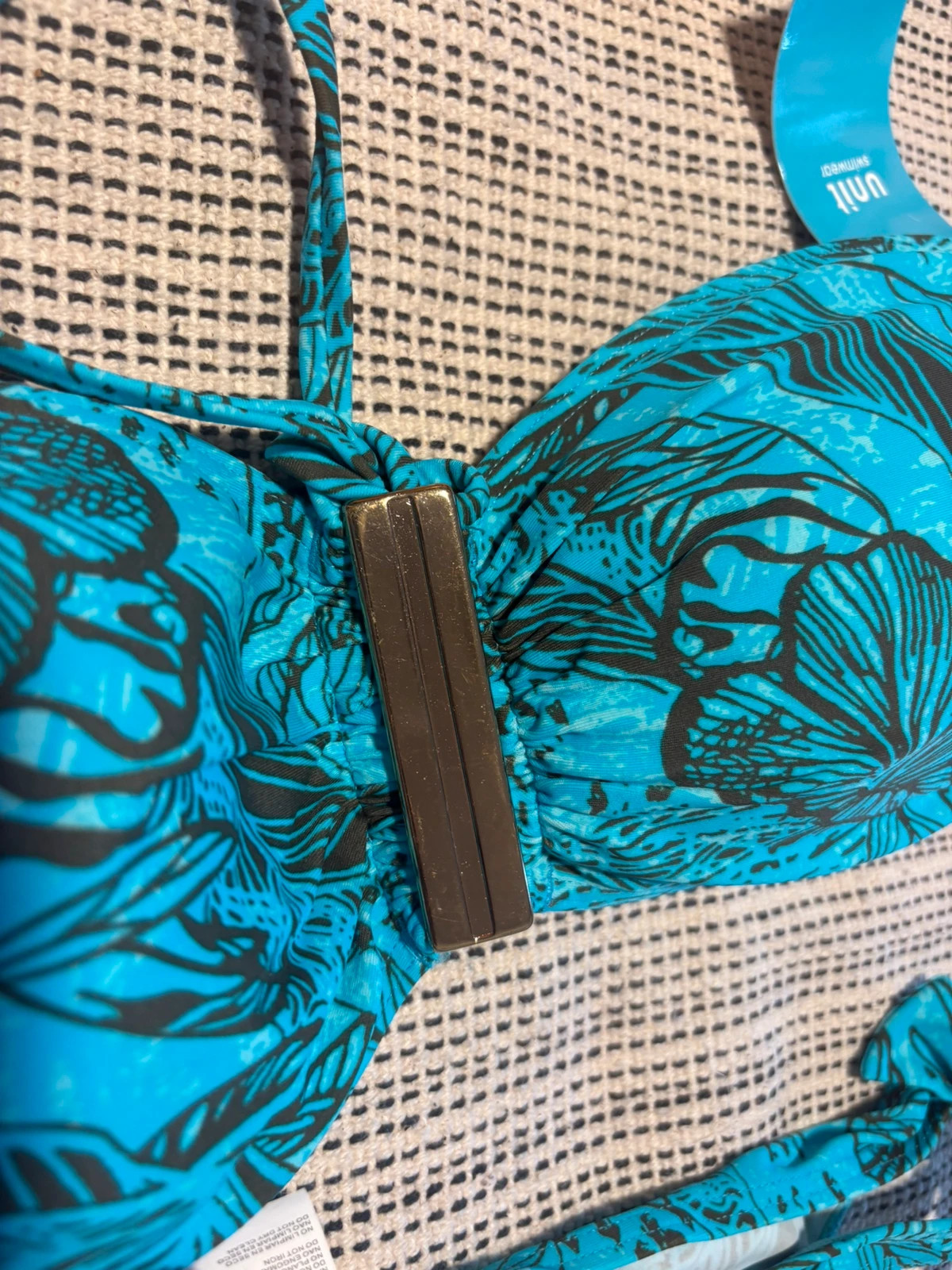 bikini unit turquesa estampado tropical talla 44 nuevo etiquetas – Unit – taille XXL / 44 / 16 3