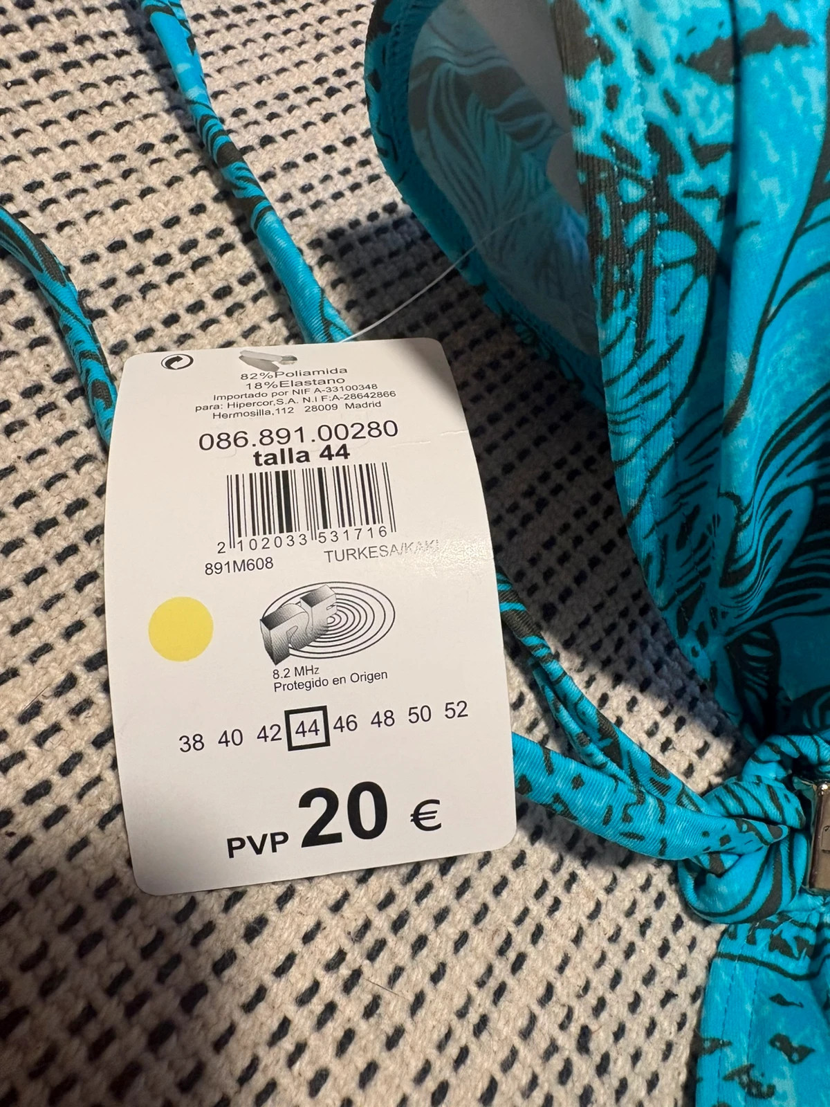 bikini unit turquesa estampado tropical talla 44 nuevo etiquetas – Unit – taille XXL / 44 / 16 4
