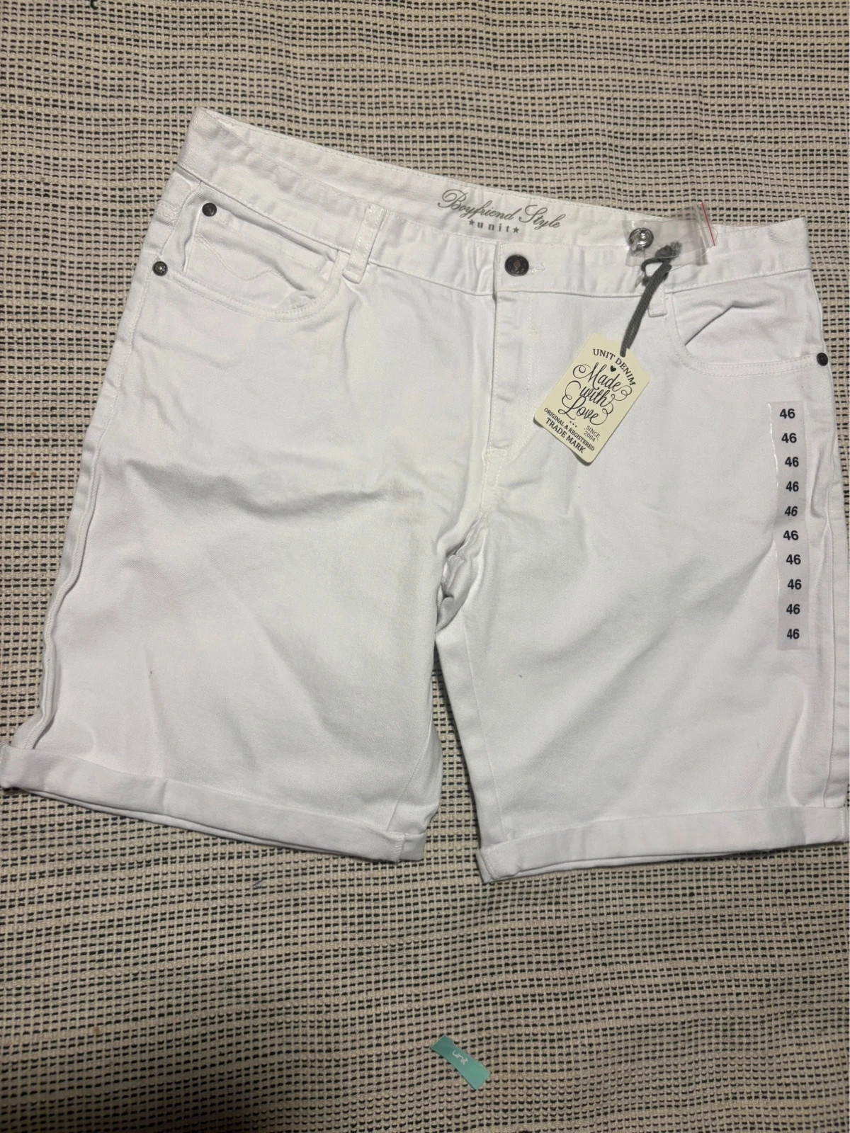 Short vaquero blanco de talle cómodo / bermuda jeans mujer Unit T. 46 nuevo etiqueta – Unit – taille W36 | FR 46