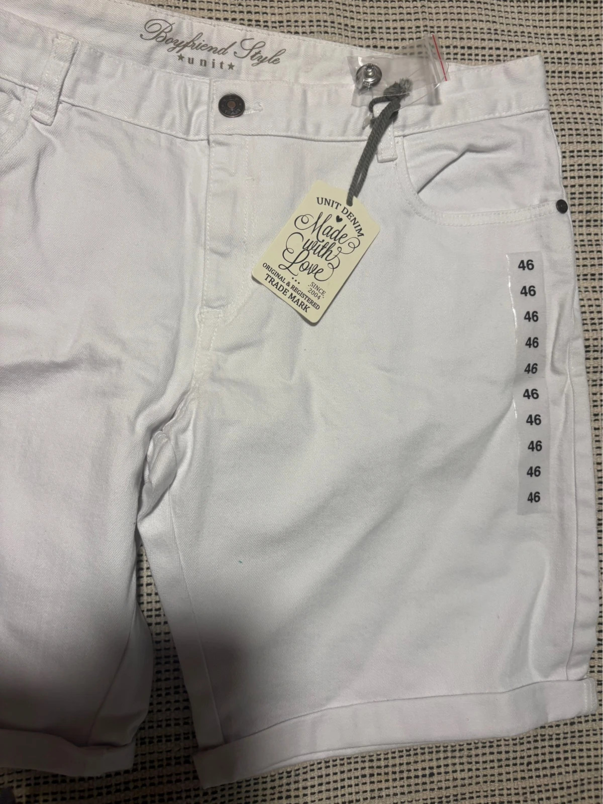Short vaquero blanco de talle cómodo / bermuda jeans mujer Unit T. 46 nuevo etiqueta – Unit – taille W36 | FR 46 2