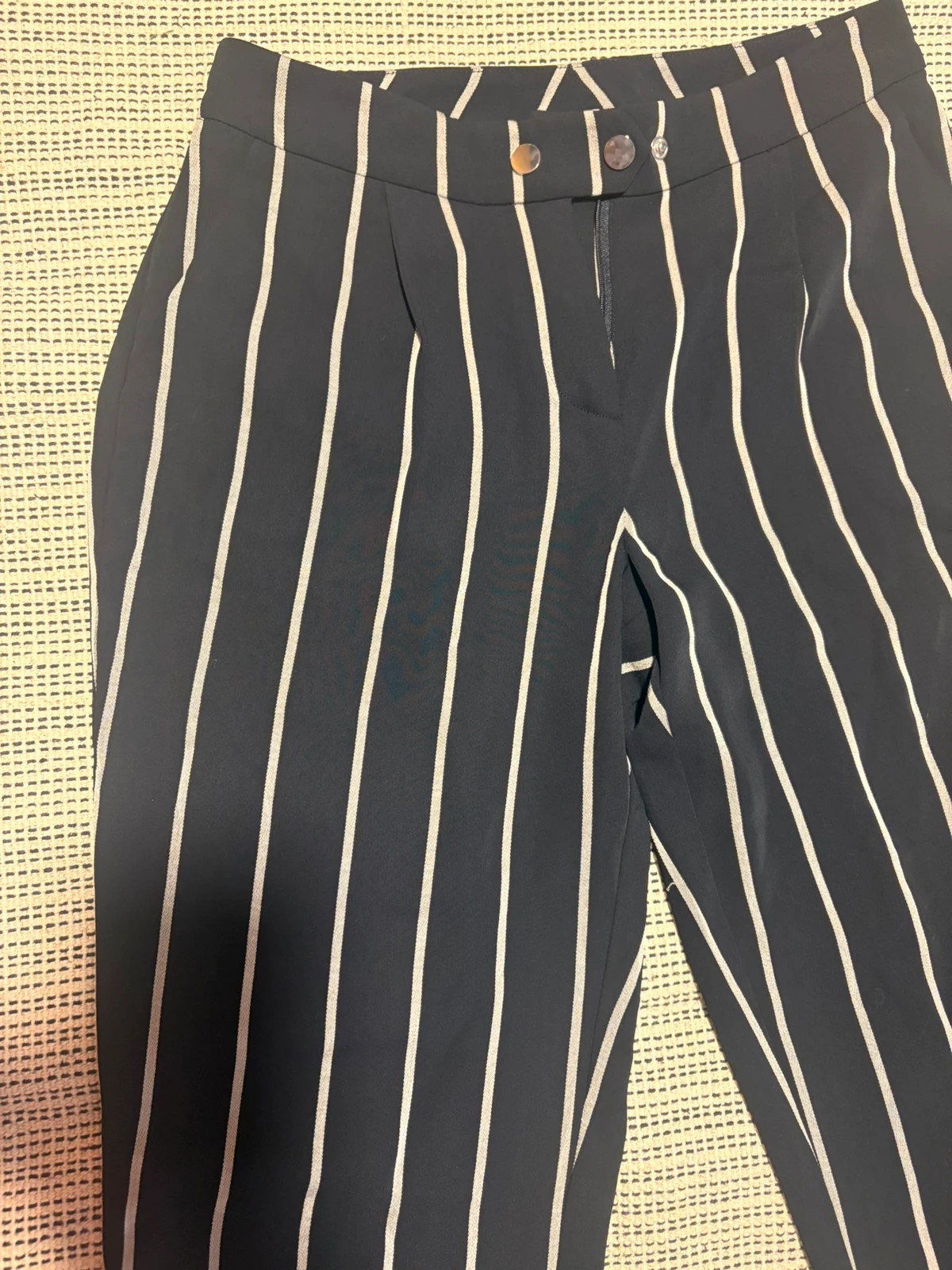 Pantalón de vestir a rayas marinero / Pantalon rayé pinstripe / Striped trousers – Local – taille M / 38 / 10 2