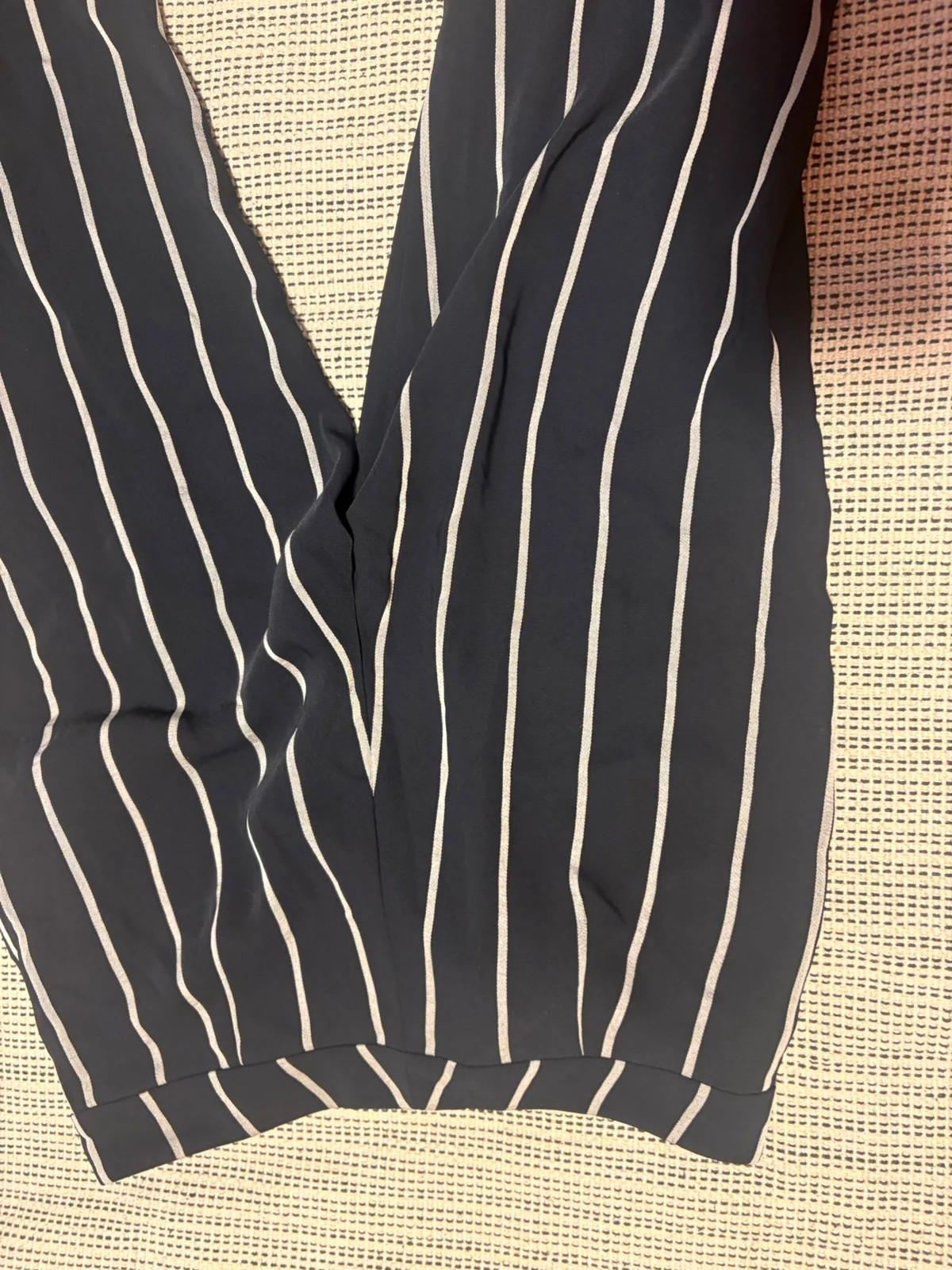 Pantalón de vestir a rayas marinero / Pantalon rayé pinstripe / Striped trousers – Local – taille M / 38 / 10 5