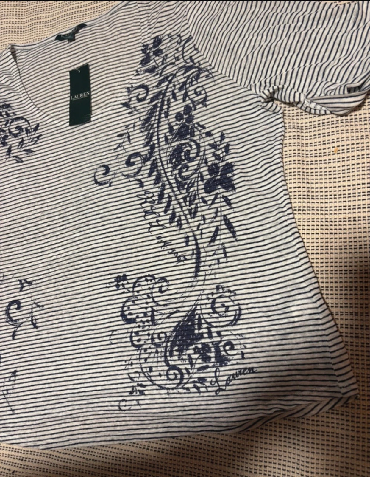 camiseta lino ralph lauren rayas marinera bordada xl (neuve/new) – Ralph Lauren – taille XL / 42 / 14 2