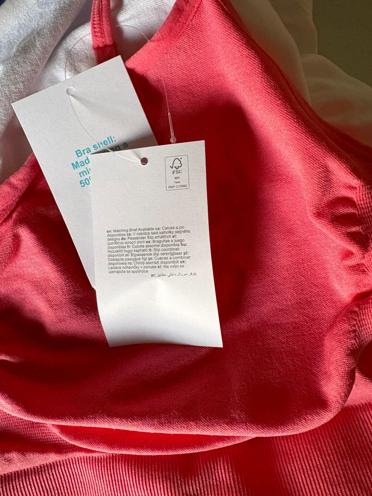pack 3 bralettes sin costuras primark 2xl 50-52 top confort seamless bra set coral blanco azul – Primark – taille 100C 3