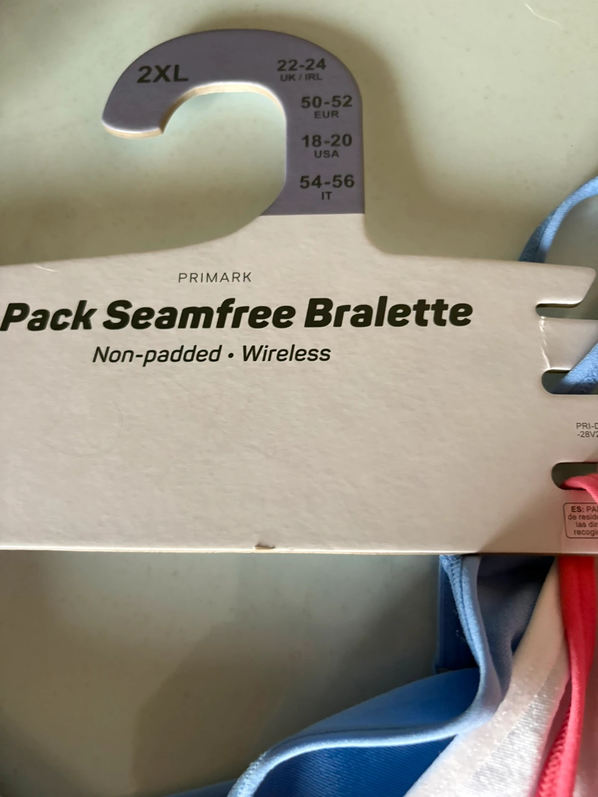 pack 3 bralettes sin costuras primark 2xl 50-52 top confort seamless bra set coral blanco azul – Primark – taille 100C 5