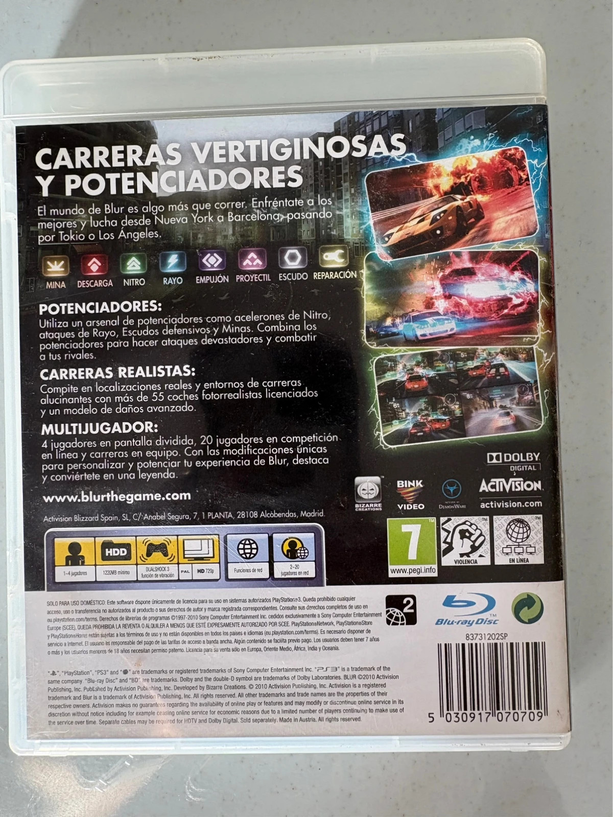 blur ps3 juego playstation 3 completo activision pal es racing game car voiture race spiele 2