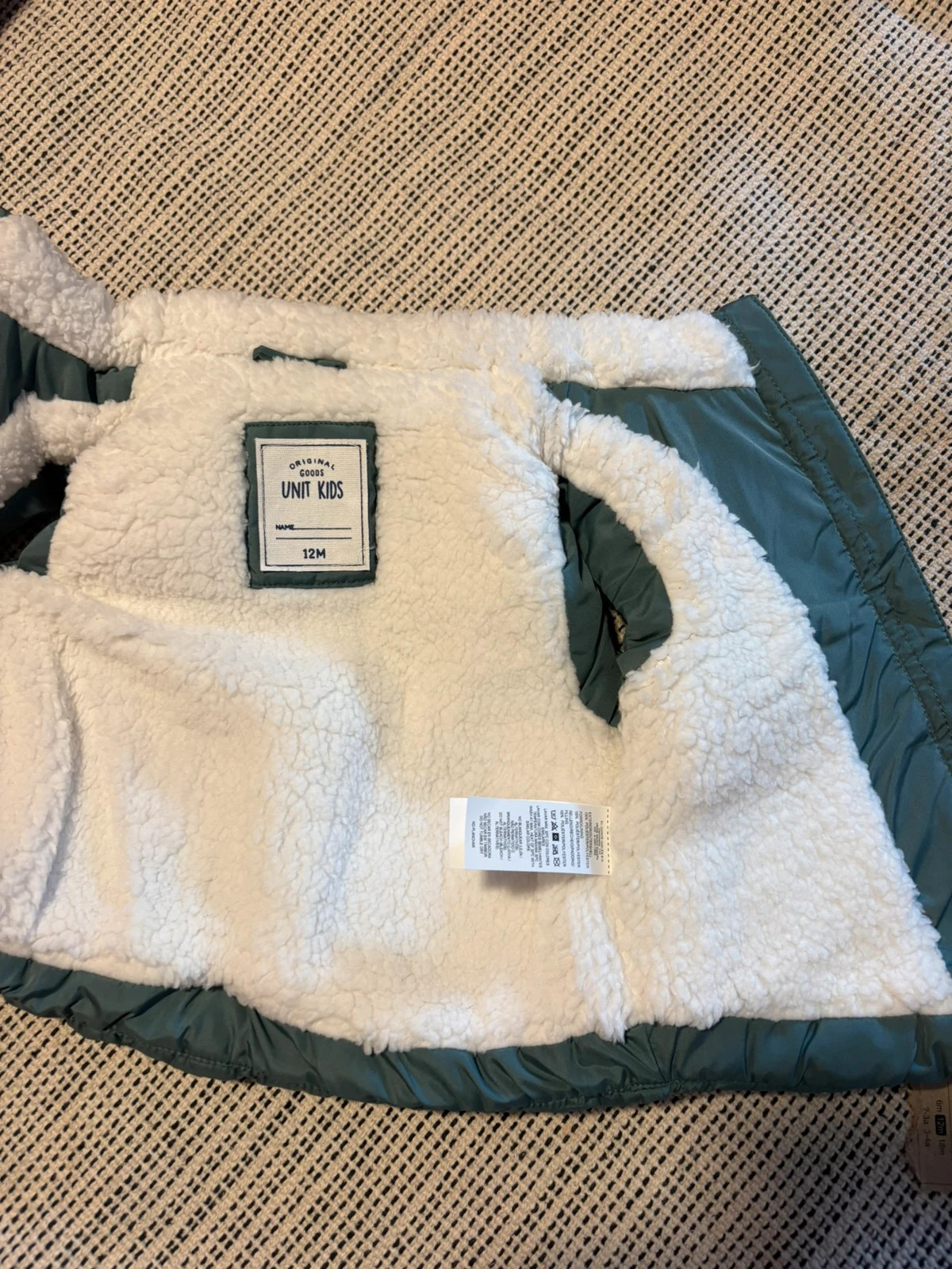 *chaleco acolchado bebe verde borreguito unit 12 meses nuevo con etiqueta – Unit – taille 12-18 mois / 80 cm 3