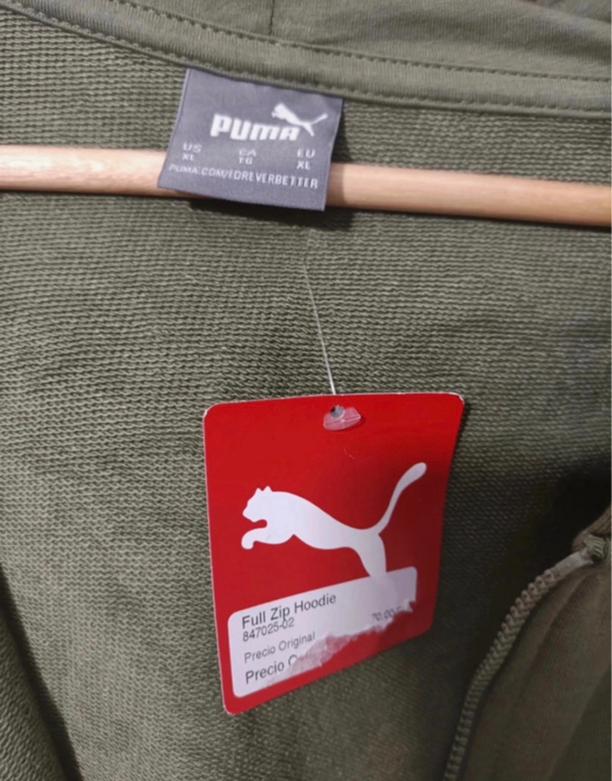 Sudadera Puma Full Zip Hoodie verde khaki talla XL nueva con etiqueta – Puma – taille XL 3