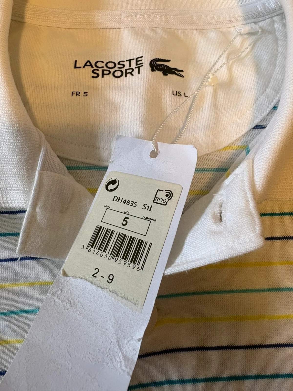 polo lacoste sport rayado hombre talla l fr 5 nuevo etiquetas – Lacoste – taille L 5
