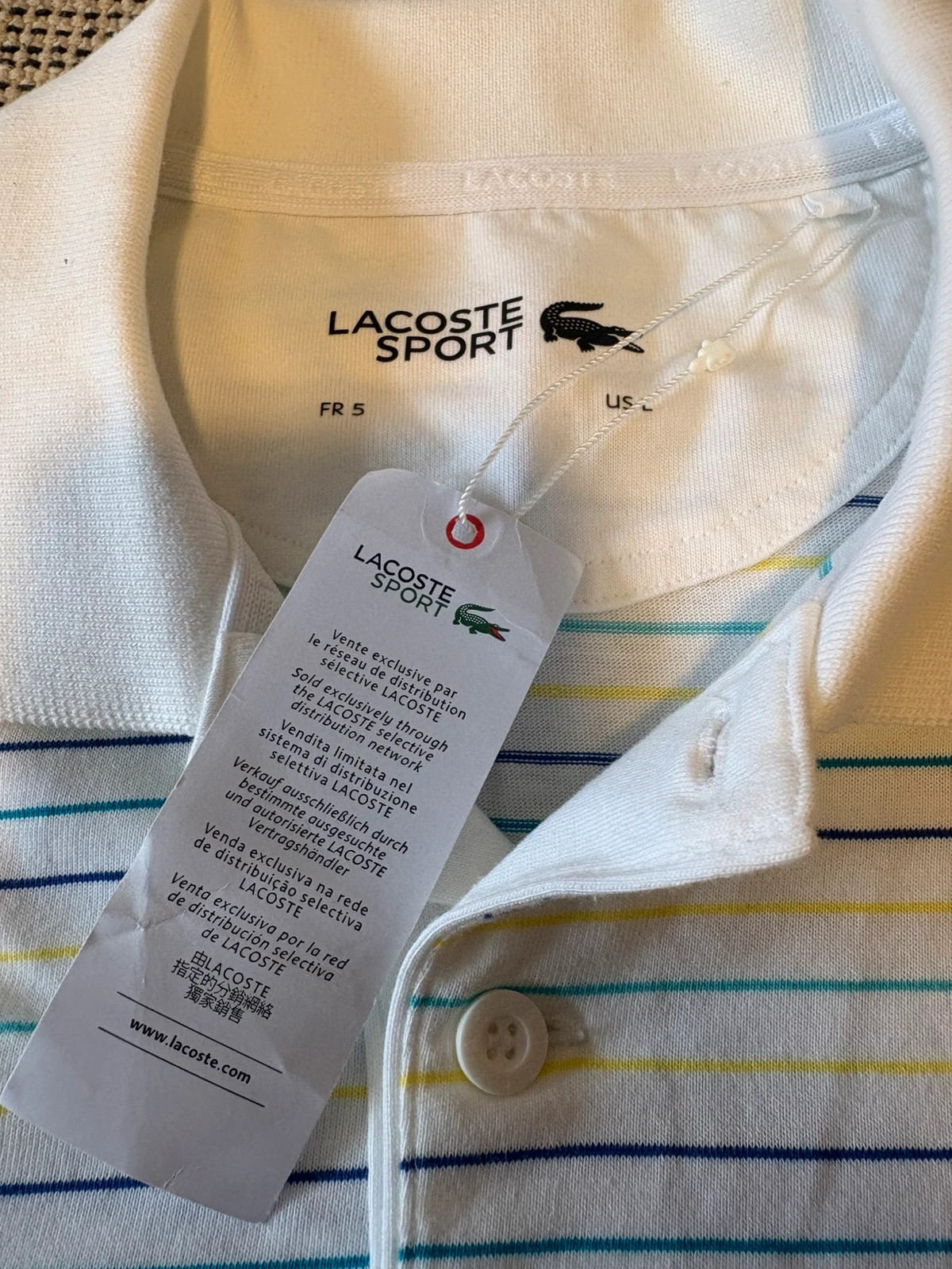 polo lacoste sport rayado hombre talla l fr 5 nuevo etiquetas – Lacoste – taille L 4