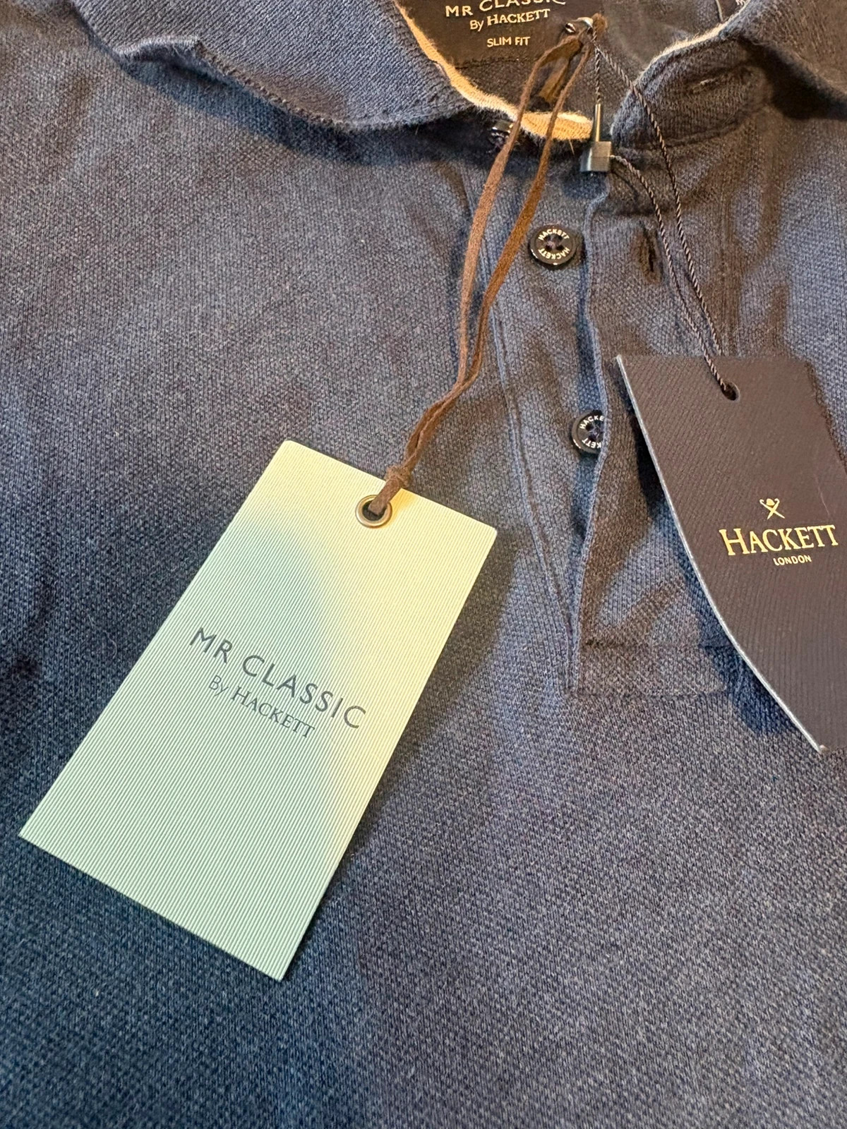 polo hackett london mr classic slim fit manga larga talla m azul marino nuevo con etiqueta – Hackett – taille M 4