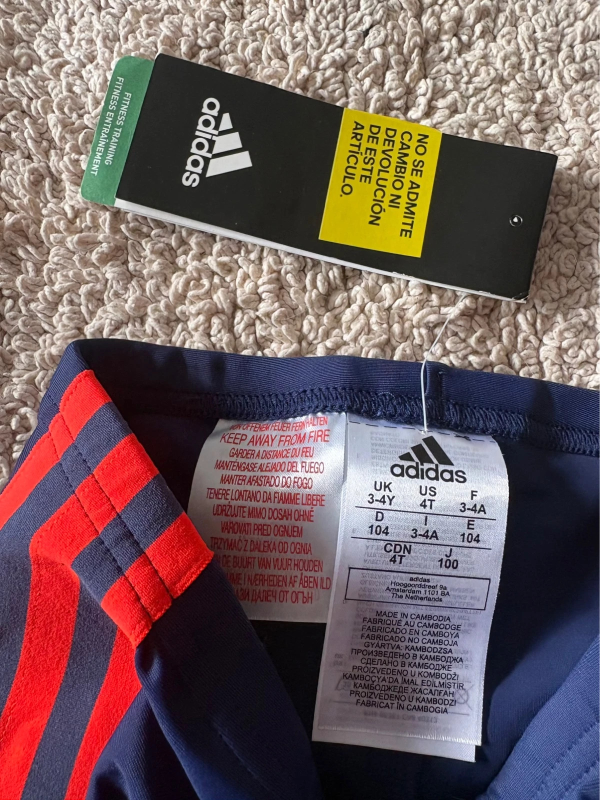 bañador adidas niño 3 4 años 104 cm azul rojo nuevo etiquetas – adidas – taille 4 ans / 104 cm 2