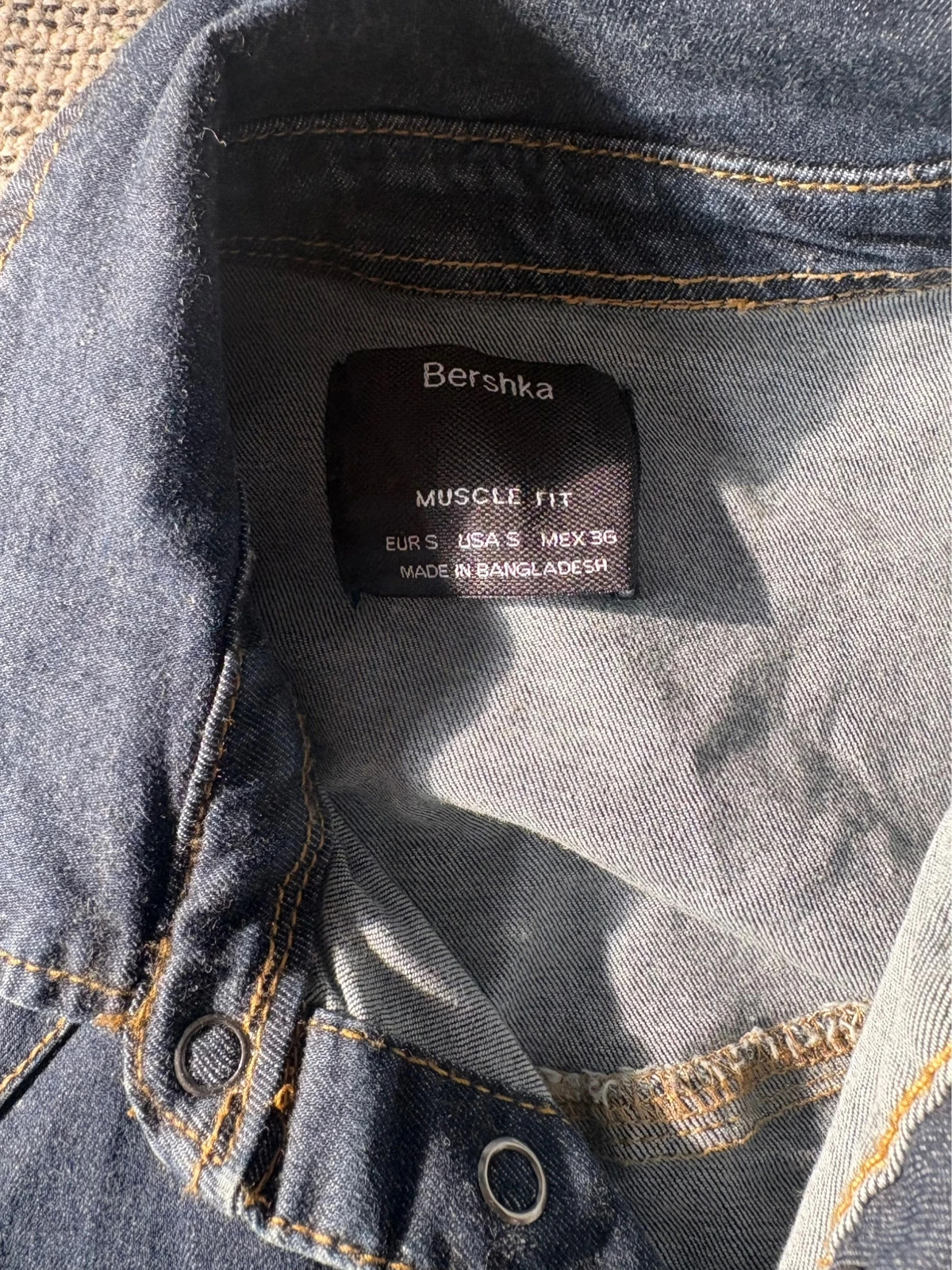 Camisa vaquera Bershka Muscle Fit S denim chemise spijkerhemd denim shirt jeans – Bershka – taille S 3