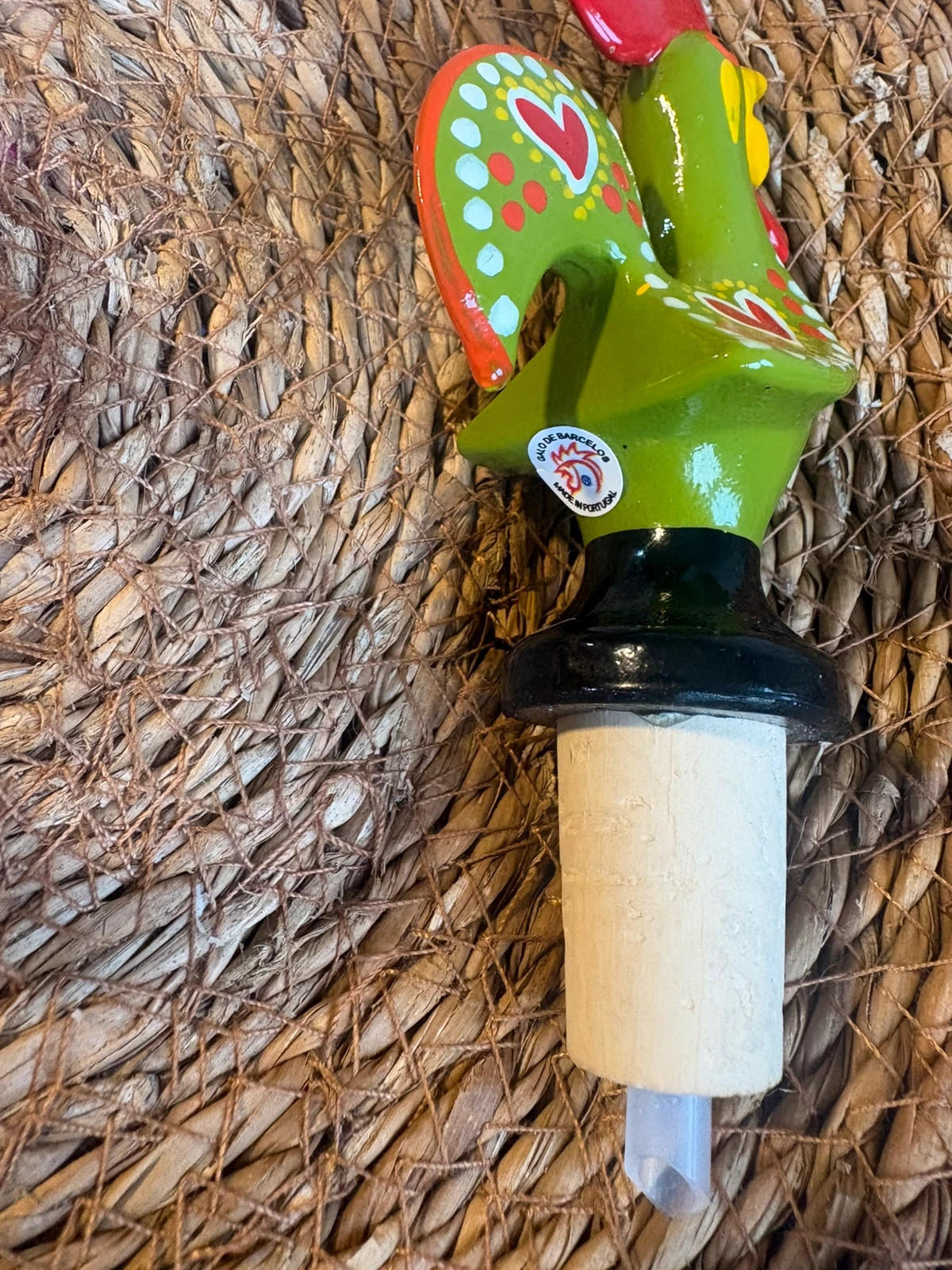 tapón vertedor gallo de barcelos portugal cerámica artesanal vintage souvenir – Local 4