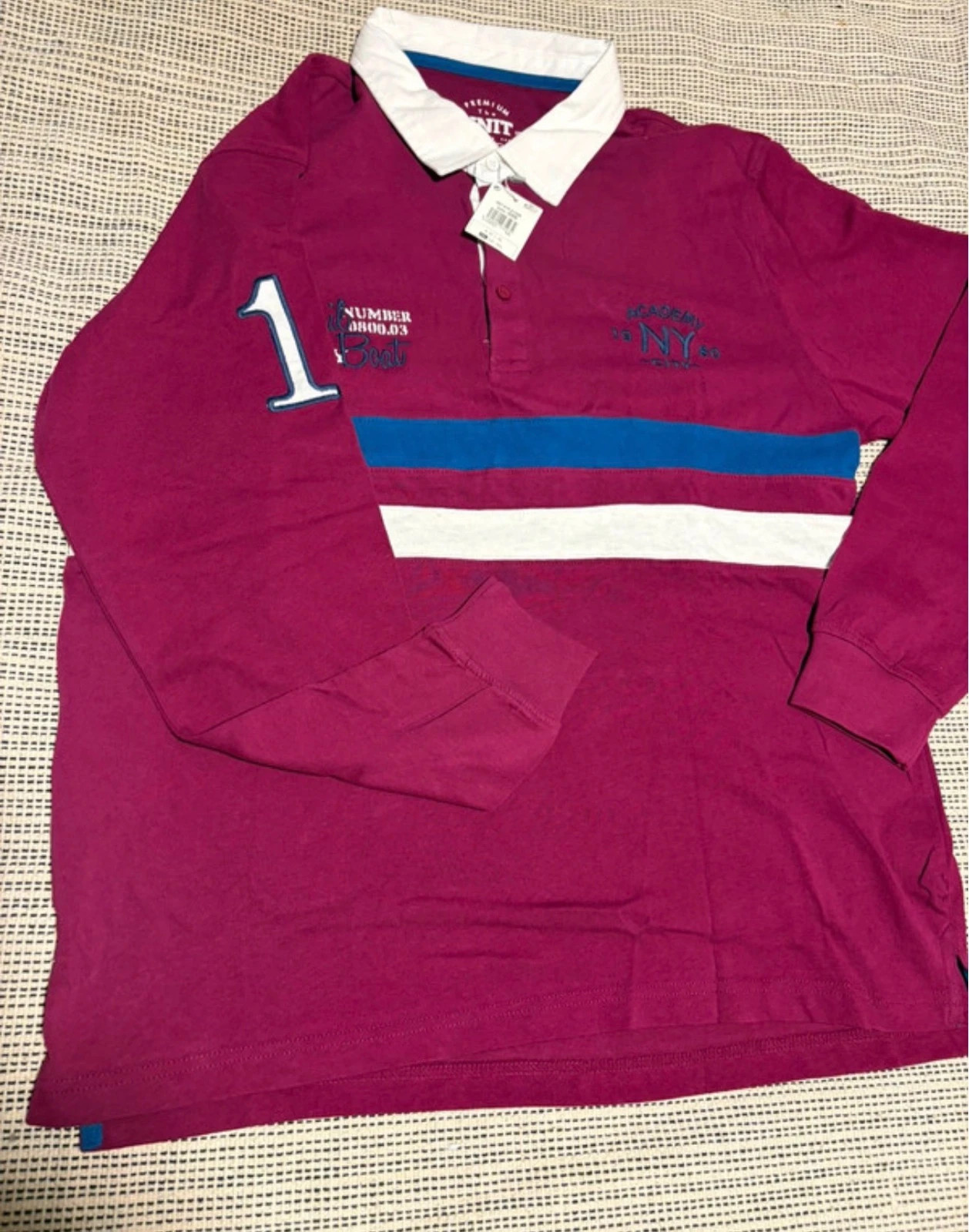 polo rugby manga larga burdeos the unit 2xl nuevo con etiquetas