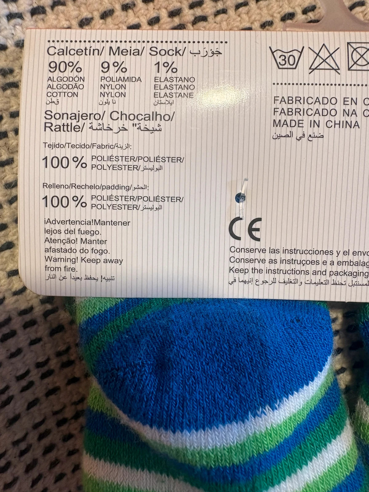 *calcetines sonajero bebe dragon algodonal cotton juice 0 3m nuevos – COTTON JUICE – taille 13-15 3