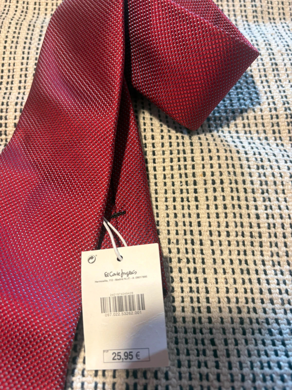 *corbata dustin el corte ingles 100% seda roja puntos nueva – Dustin 3