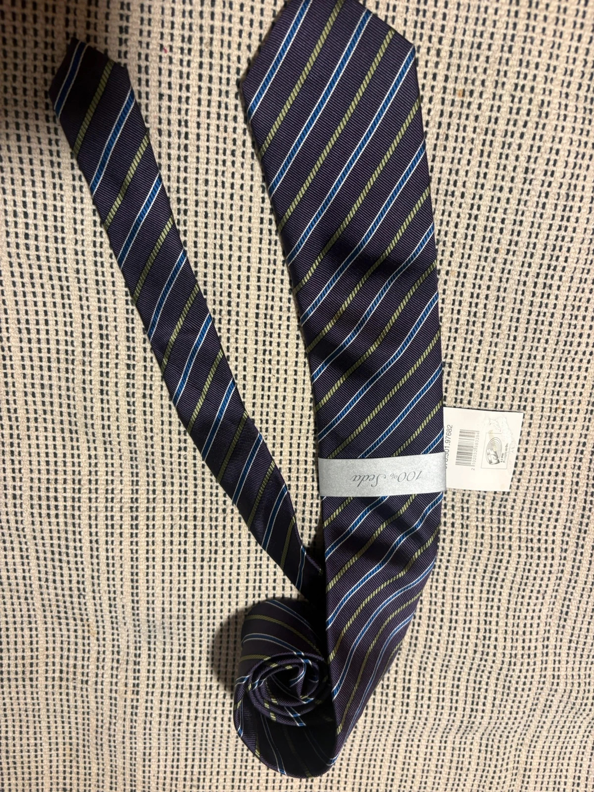 Corbata seda DOC Classic nueva etiqueta rayas azul morado – DOC 2