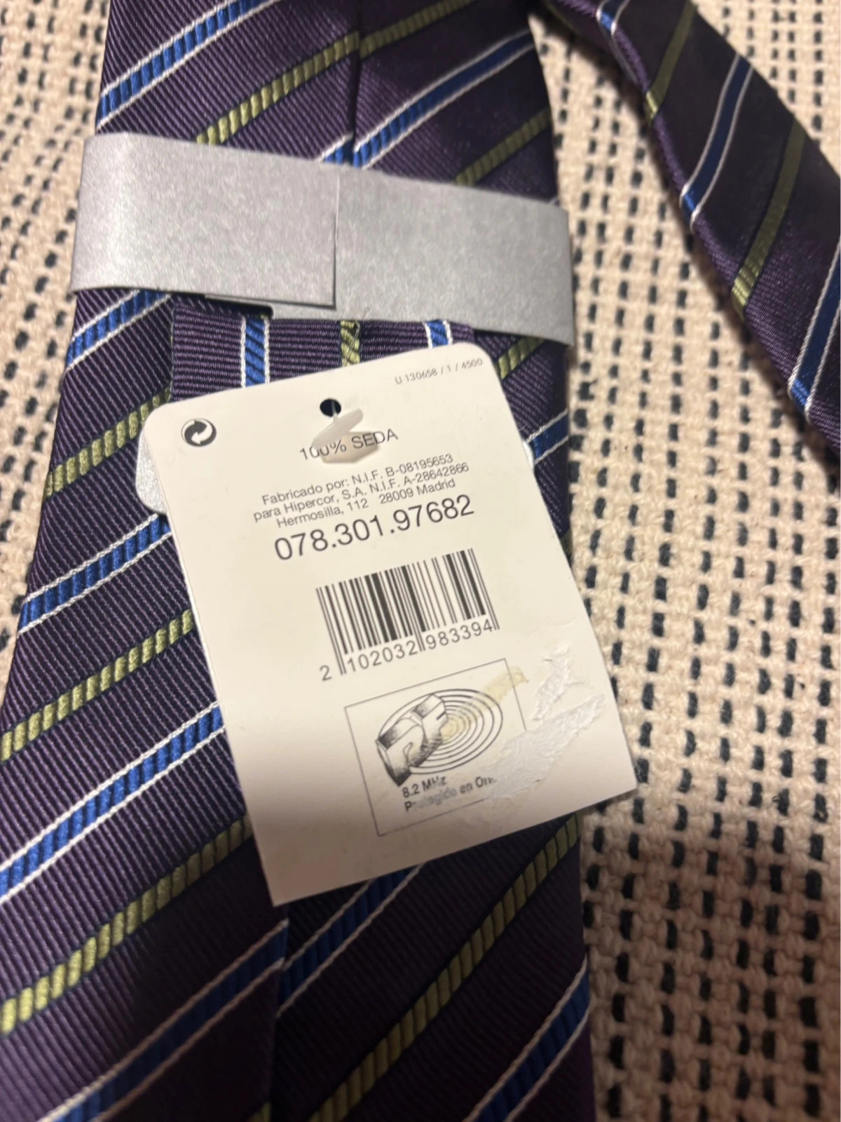 Corbata seda DOC Classic nueva etiqueta rayas azul morado – DOC 5