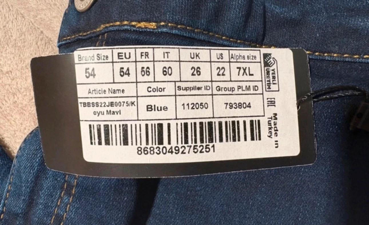 Pantalón vaquero Trendyol T. 54 / 7XL azul oscuro nuevo – Trendyol – taille 7XL / 54 / 26 5