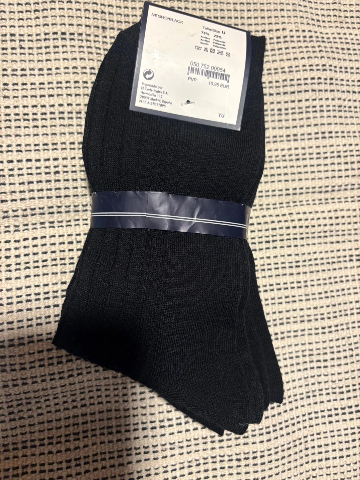 pack 3 pares calcetines negros dustin el corte ingles nuevos talla unica homme chaussettes socks – Dustin – taille Taille unique 3