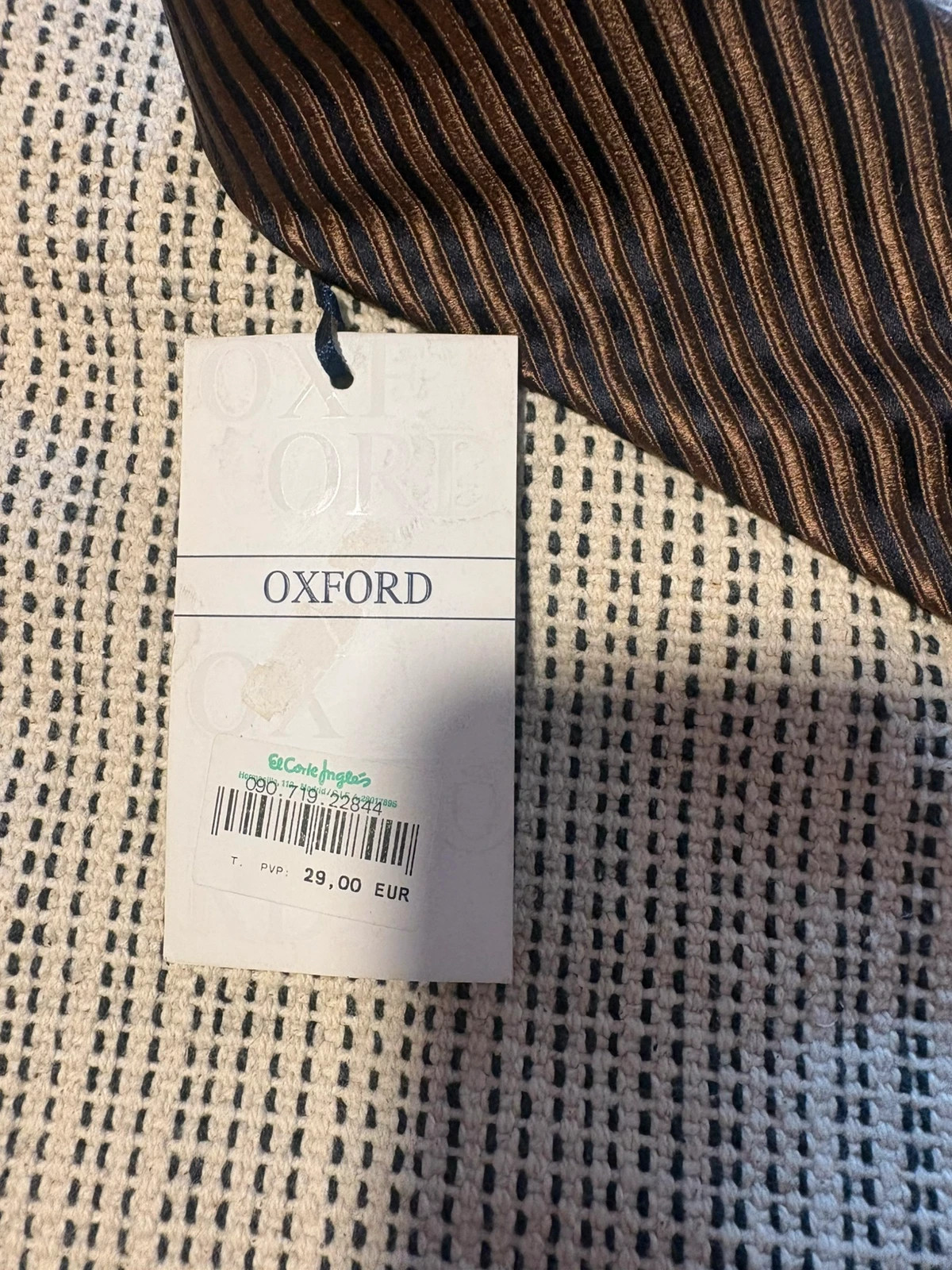 *corbata seda oxford el corte ingles marron negra rayas nueva con etiqueta – Oxford 3