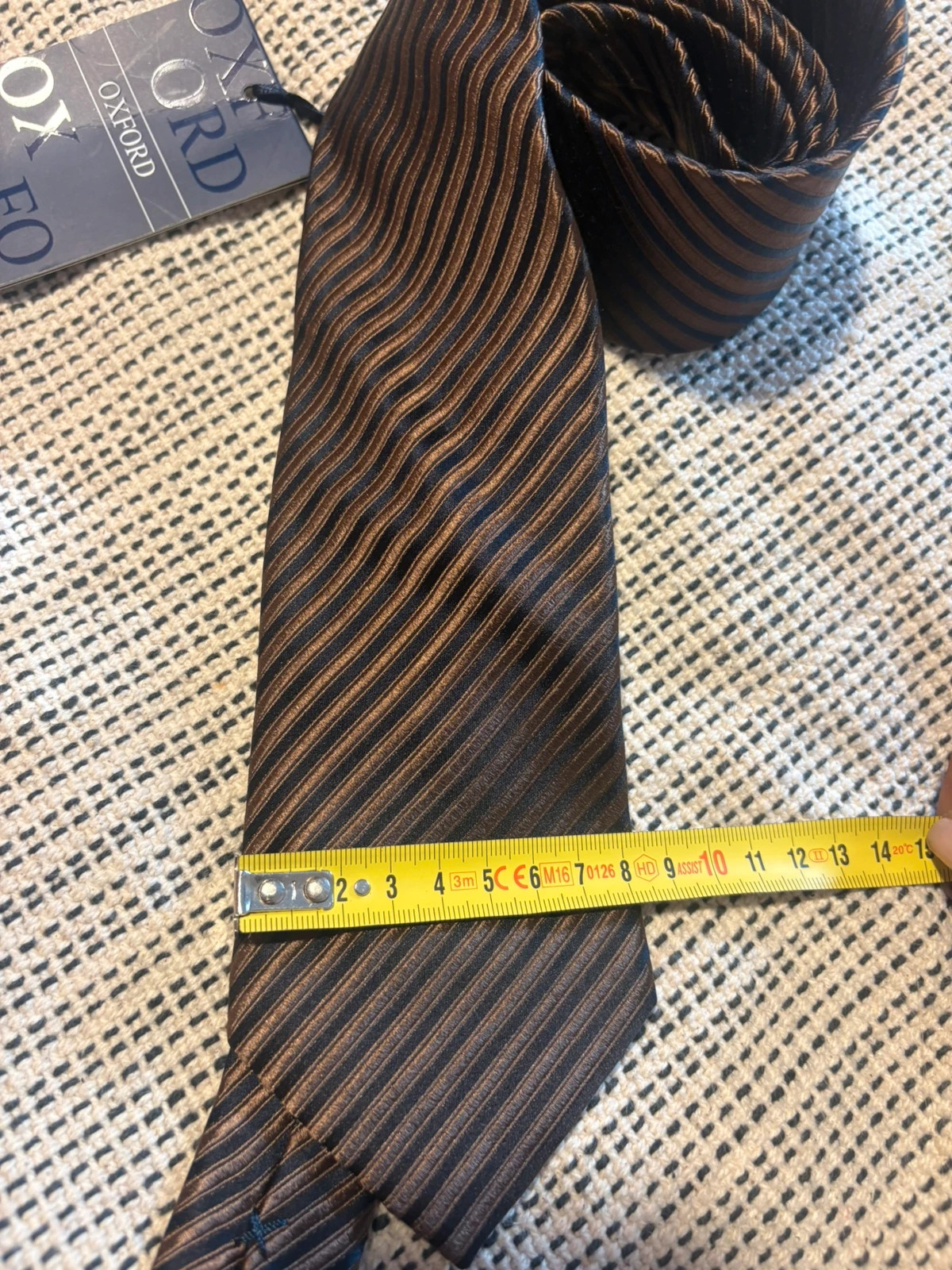 *corbata seda oxford el corte ingles marron negra rayas nueva con etiqueta – Oxford 5