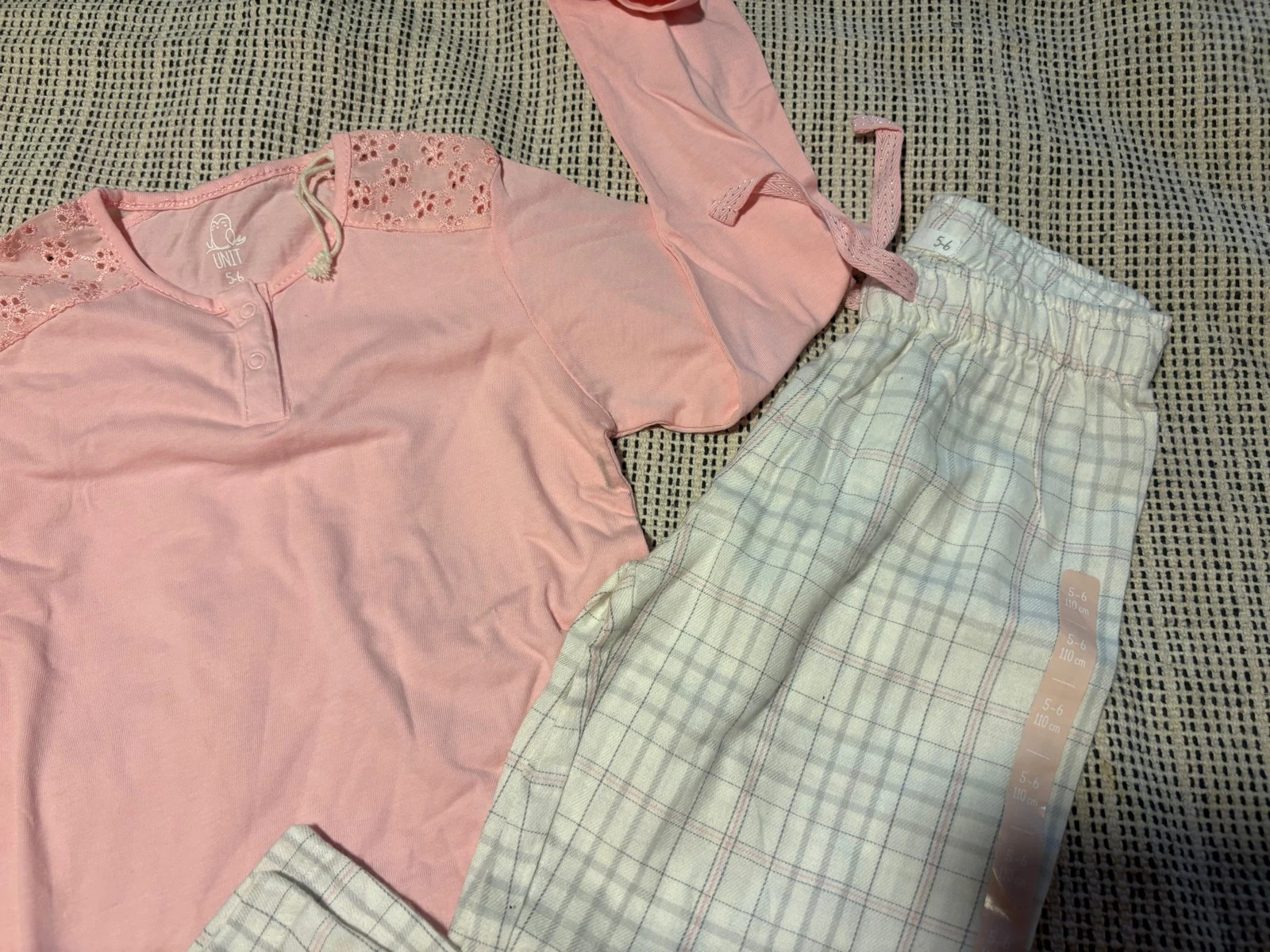 * pijama niña rosa cuadros algodon nuevo 5 6 años pyjama fille 110 116 cm – Unit – taille 6 ans / 116 cm 2
