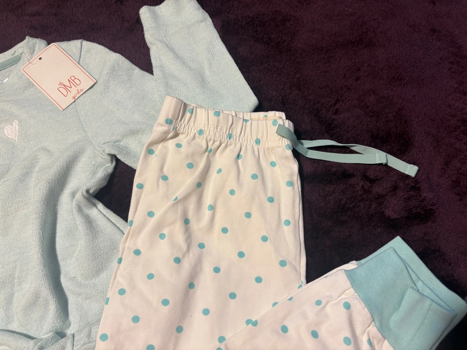 * pijama niña verde agua menta lunares algodon nuevo etiquetas pyjama fille 110 116 cm – DMB – taille 6 ans / 116 cm 2