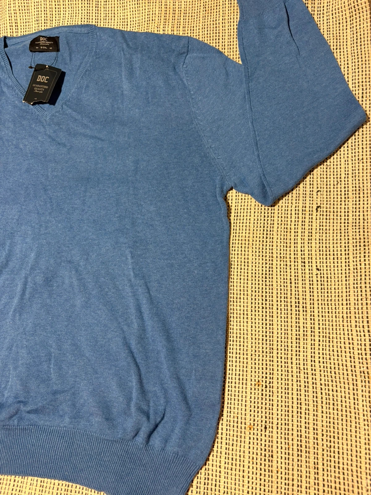 * Jersey azul punto cuello pico 100% algodón DOC Talla XXL / Pull col V bleu / Blue sweater 2XL – DOC – taille XXL 4