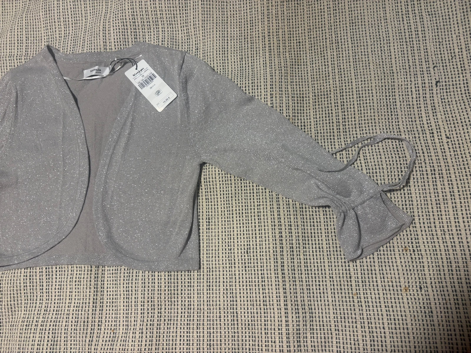 * Torera Plateada Lurex Brillo Fórmula Joven El Corte Inglés T38 NWT / Bolero Glitter Silver M – Fórmula Joven – taille M / 38 / 10 2