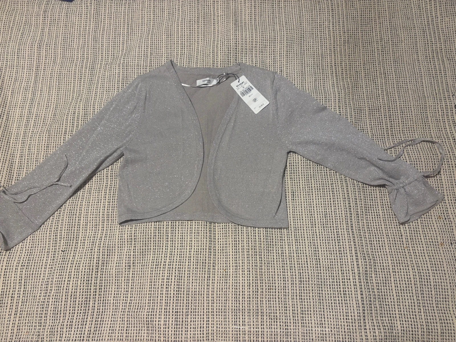 * Torera Plateada Lurex Brillo Fórmula Joven El Corte Inglés T38 NWT / Bolero Glitter Silver M – Fórmula Joven – taille M / 38 / 10