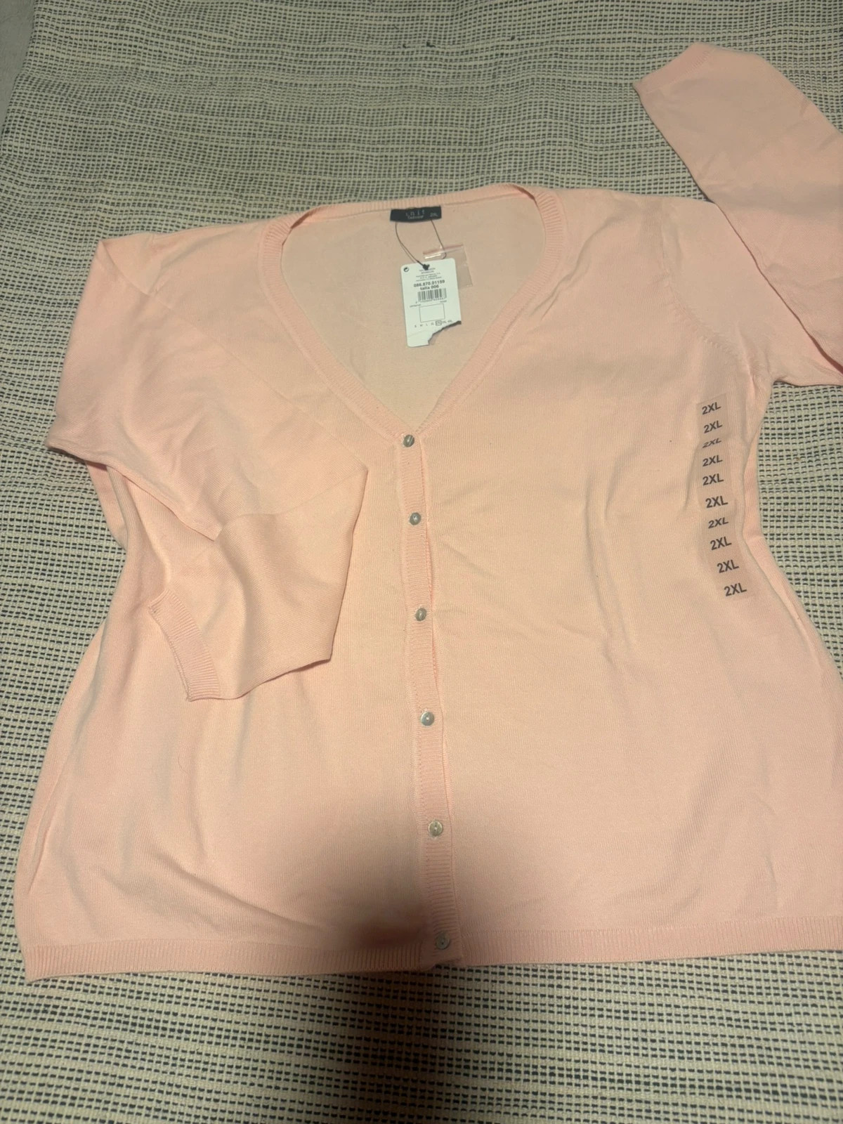 *Cárdigan Rosa Pastel Unit Nuevo XXL / Neuf Cardigan Rose 2XL Cotton