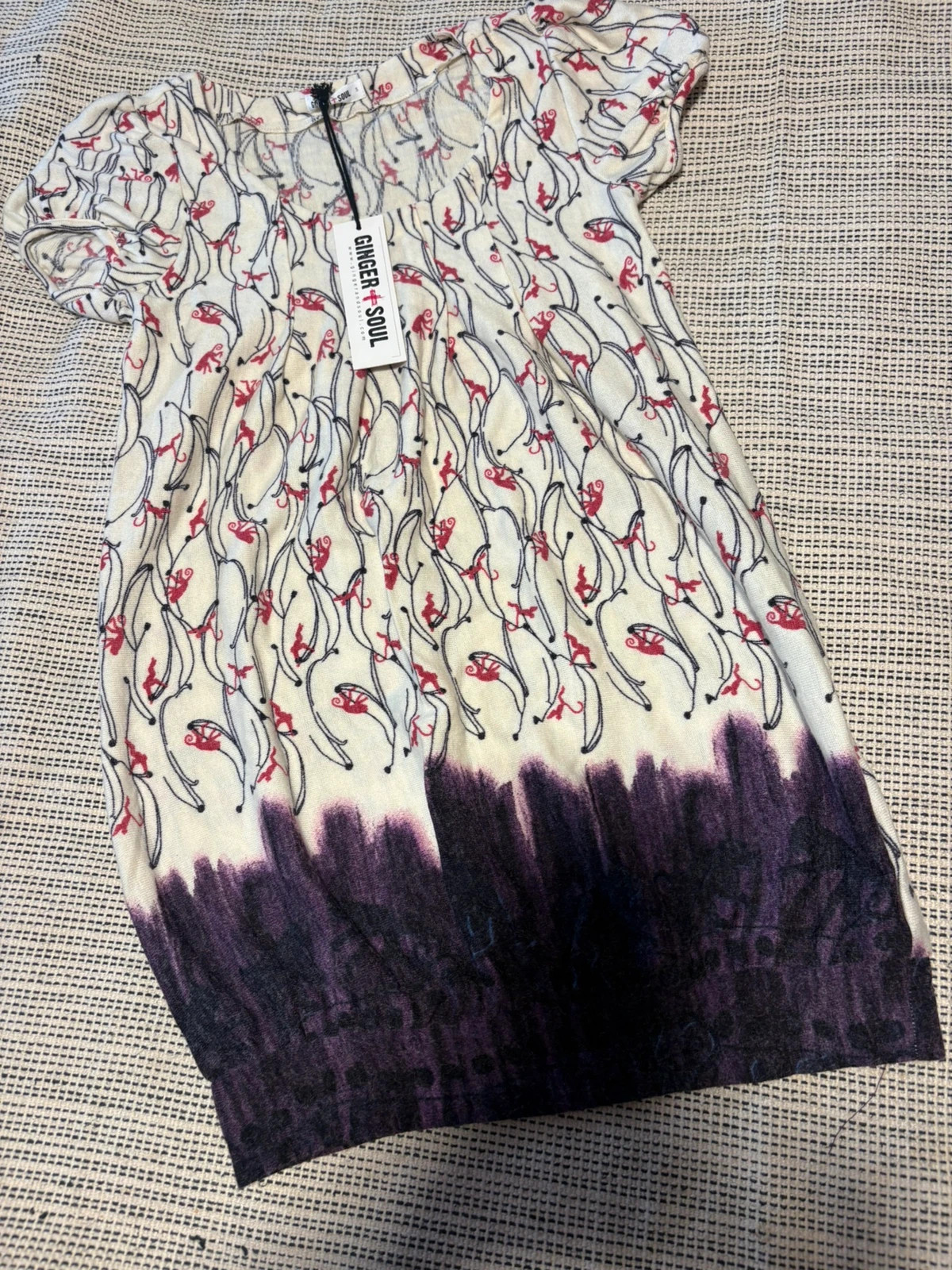 vestido mini cuello redondo estampado de la marca Ginger & Soul talla S – Ginger + Soul – taille S / 36 / 8