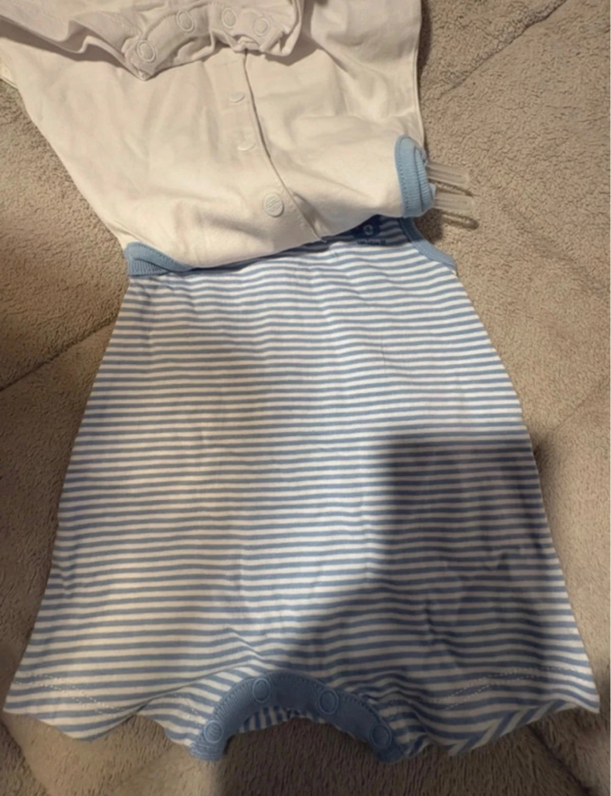 Pack 2 Baby Romper / Bodies El Corte Inglés Blue Animals Stripes Size 1-3m – El Corte Inglés – taille 1-3 mois / 56 cm 3