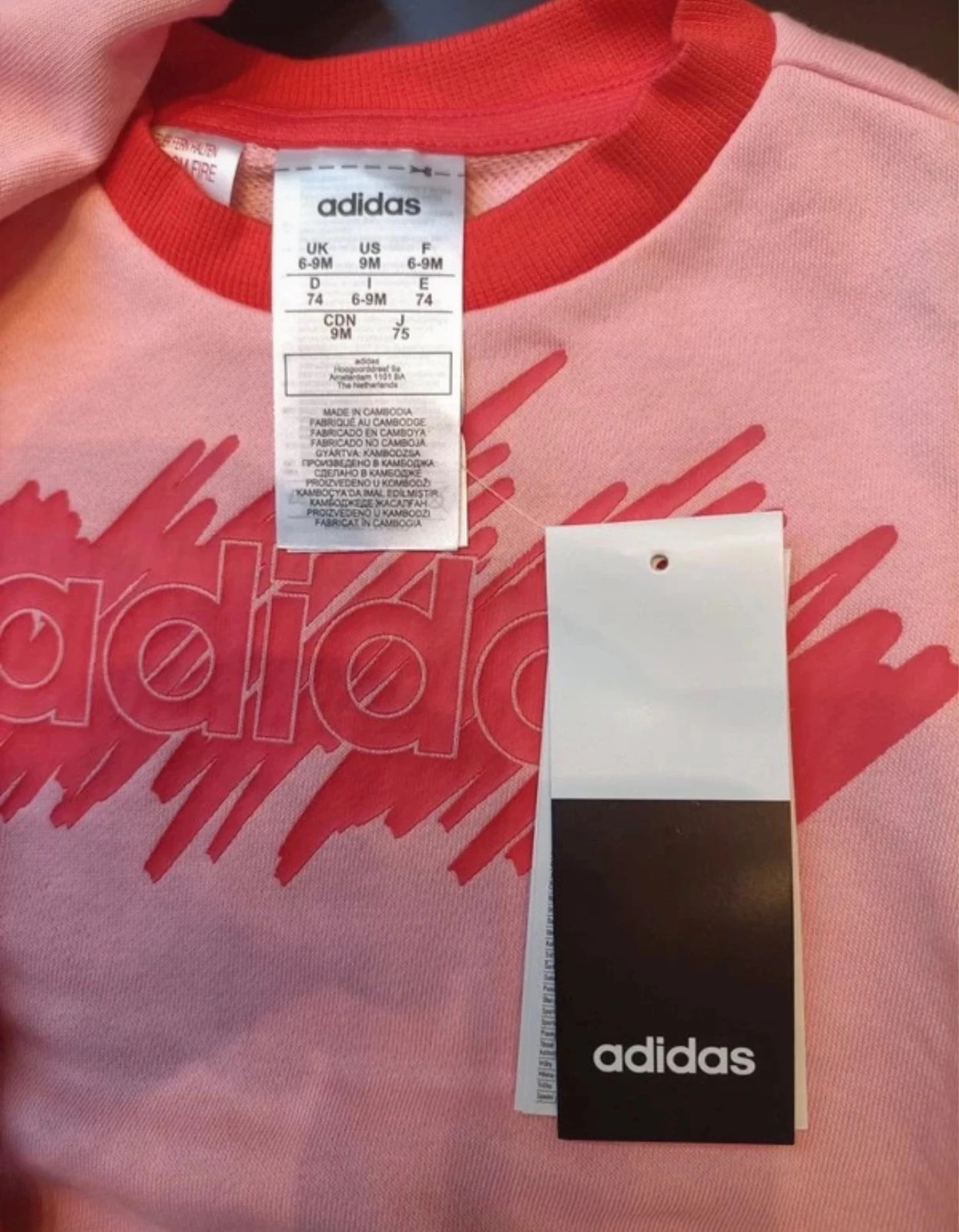 Chándal infantil Lin Jogg FT adidas rosa y naranja talla 6-9 (amsl.M) – adidas – taille 6-9 mois / 68 cm 3