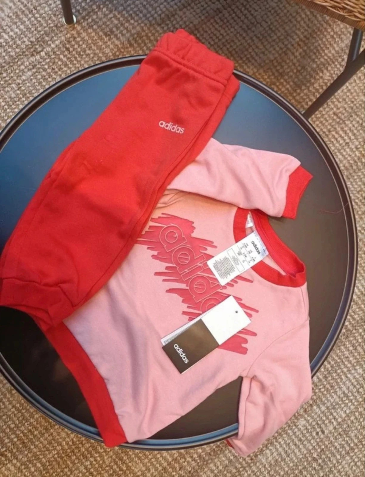 Chándal infantil Lin Jogg FT adidas rosa y naranja talla 6-9 (amsl.M) – adidas – taille 6-9 mois / 68 cm 2