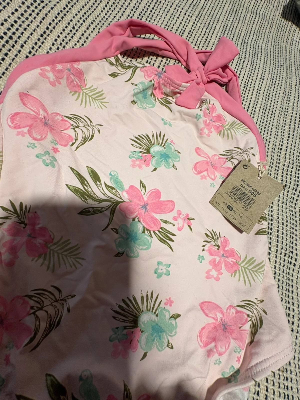 Bañador Niña Flores Tropicales Rosa Talla 5/6 Años Nuevo con Etiqueta – Unit – taille 5 ans / 110 cm 3