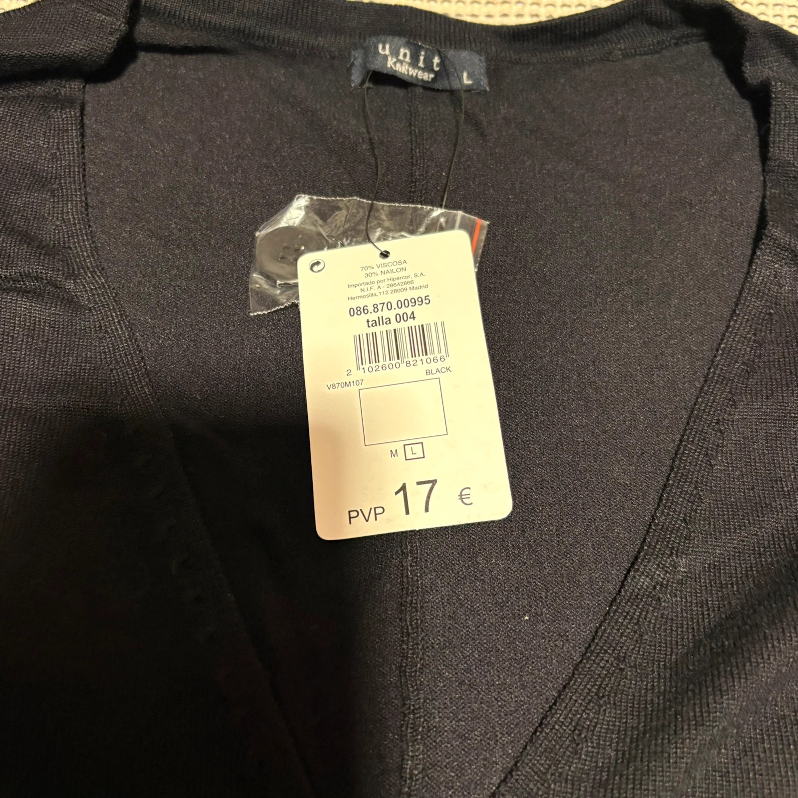 Cárdigan largo con cierre de botón único y escote en V talla L – Unit – taille L / 40 / 12 3
